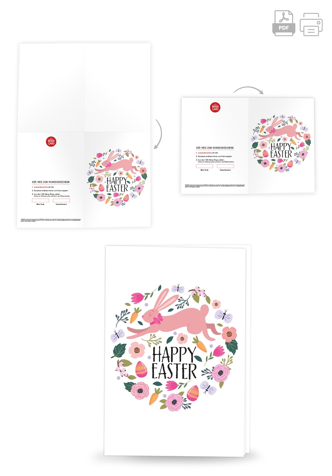 Happy Easter - Hase im Blumenkreis