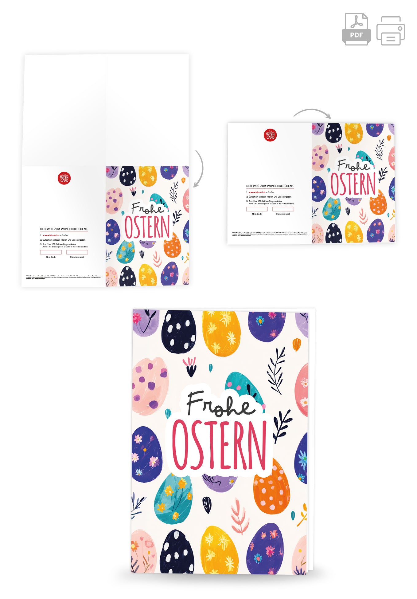 Frohe Ostern - Eiermuster Bunt