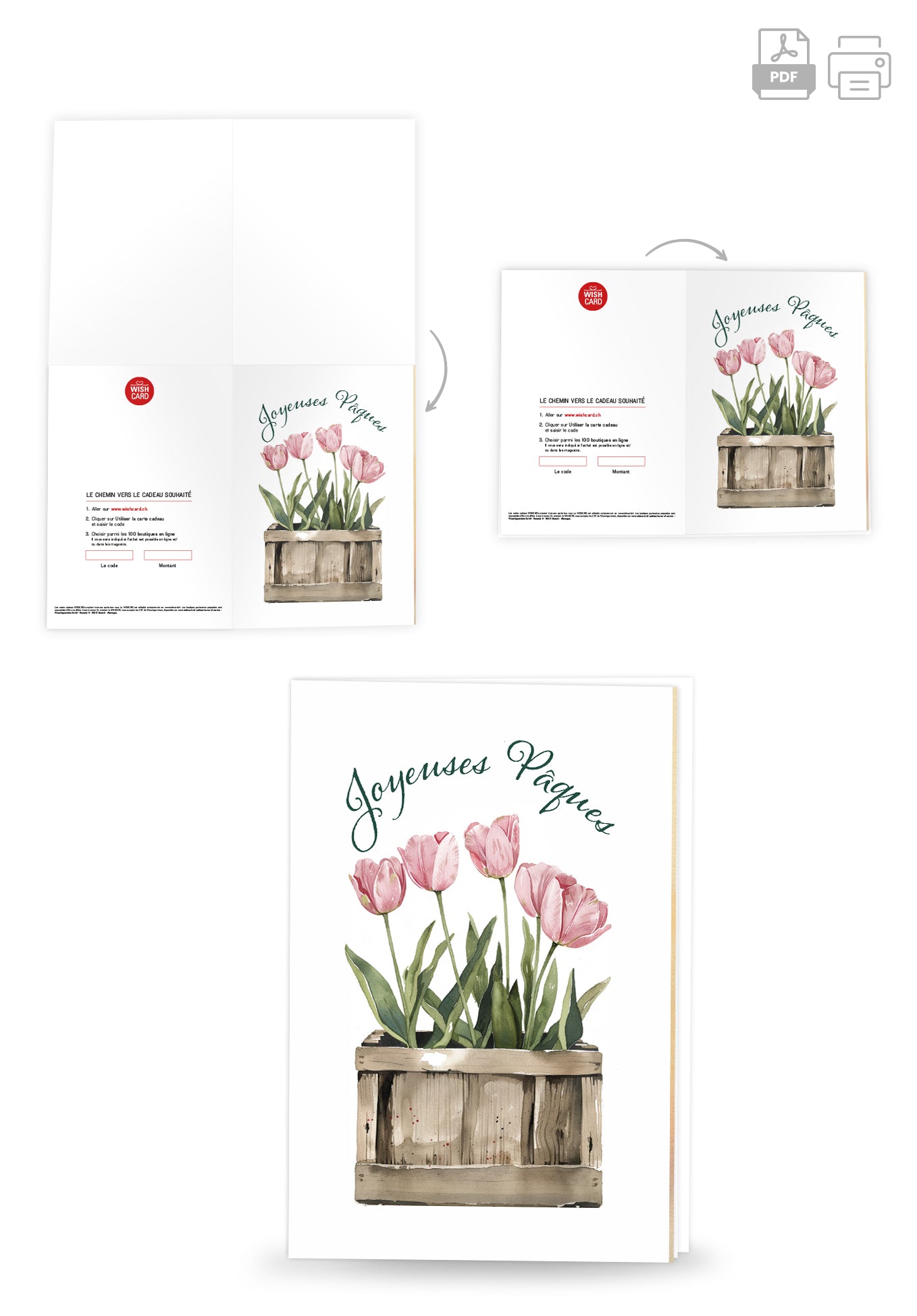 Joyeuses Pâques - Boîte de tulipes