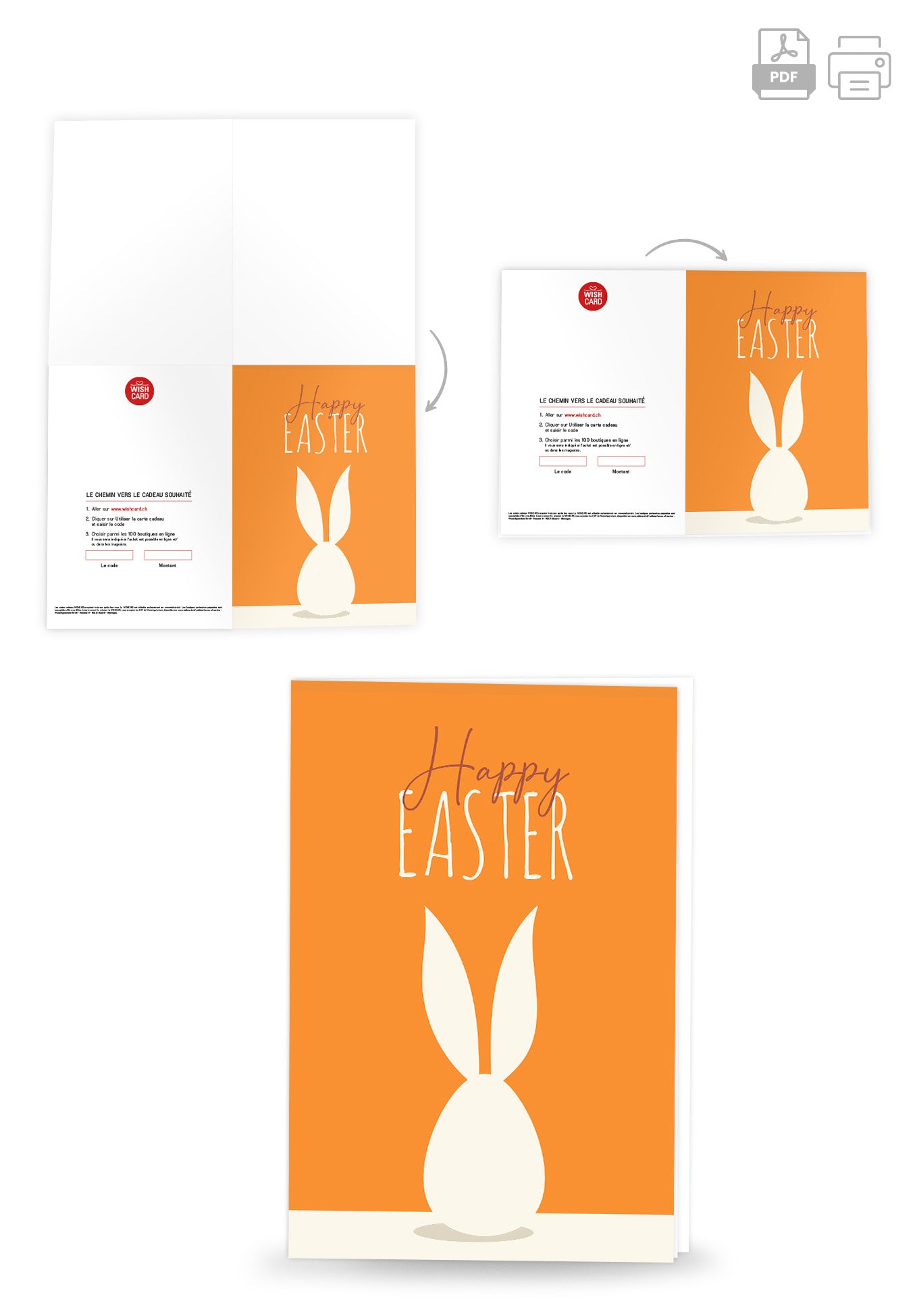 Happy Easter - Lapin blanc orange