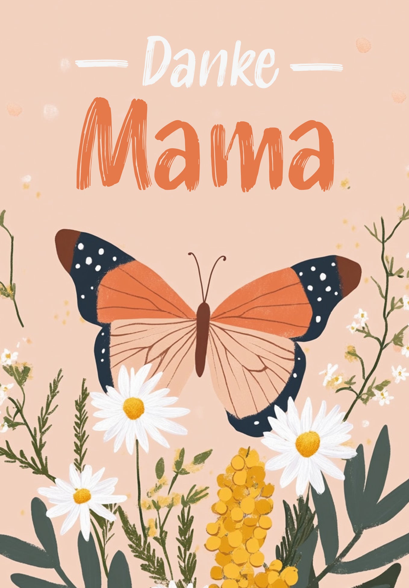 Danke Mama - Schmetterling Orange