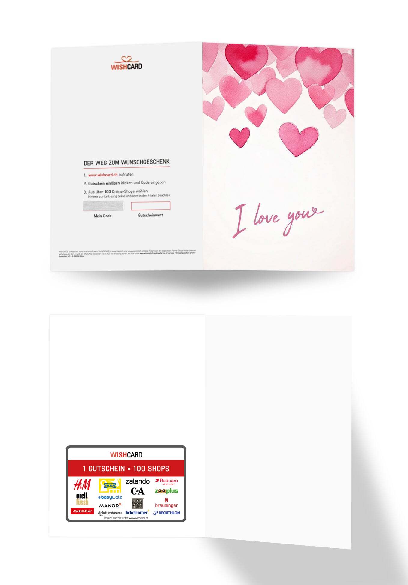 I Love You - Herzen Pink (Gutscheinwert)