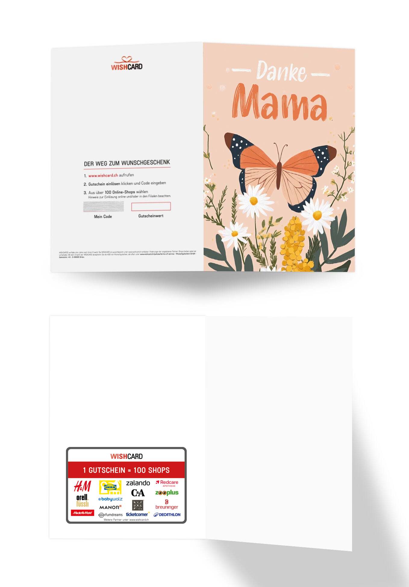 Danke Mama - Schmetterling Orange