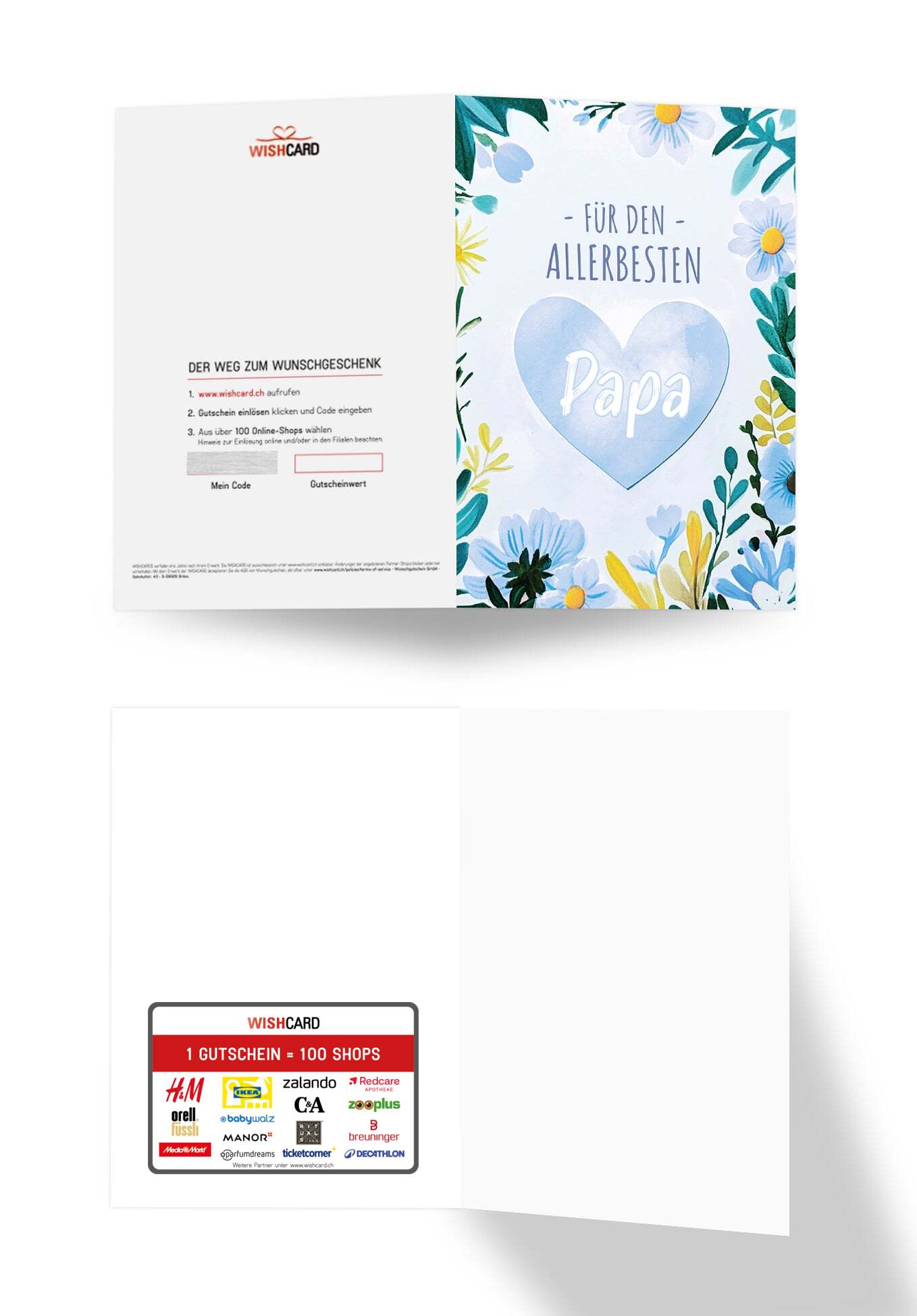 Für den allerbesten Papa - Herz Blumen