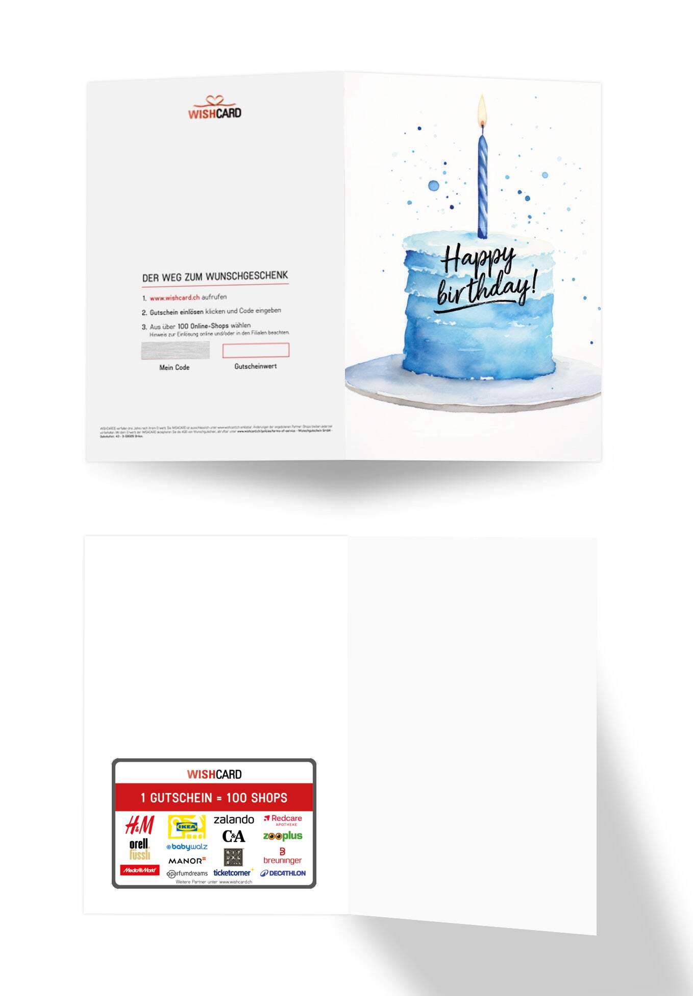 Happy Birthday - Torte Blau