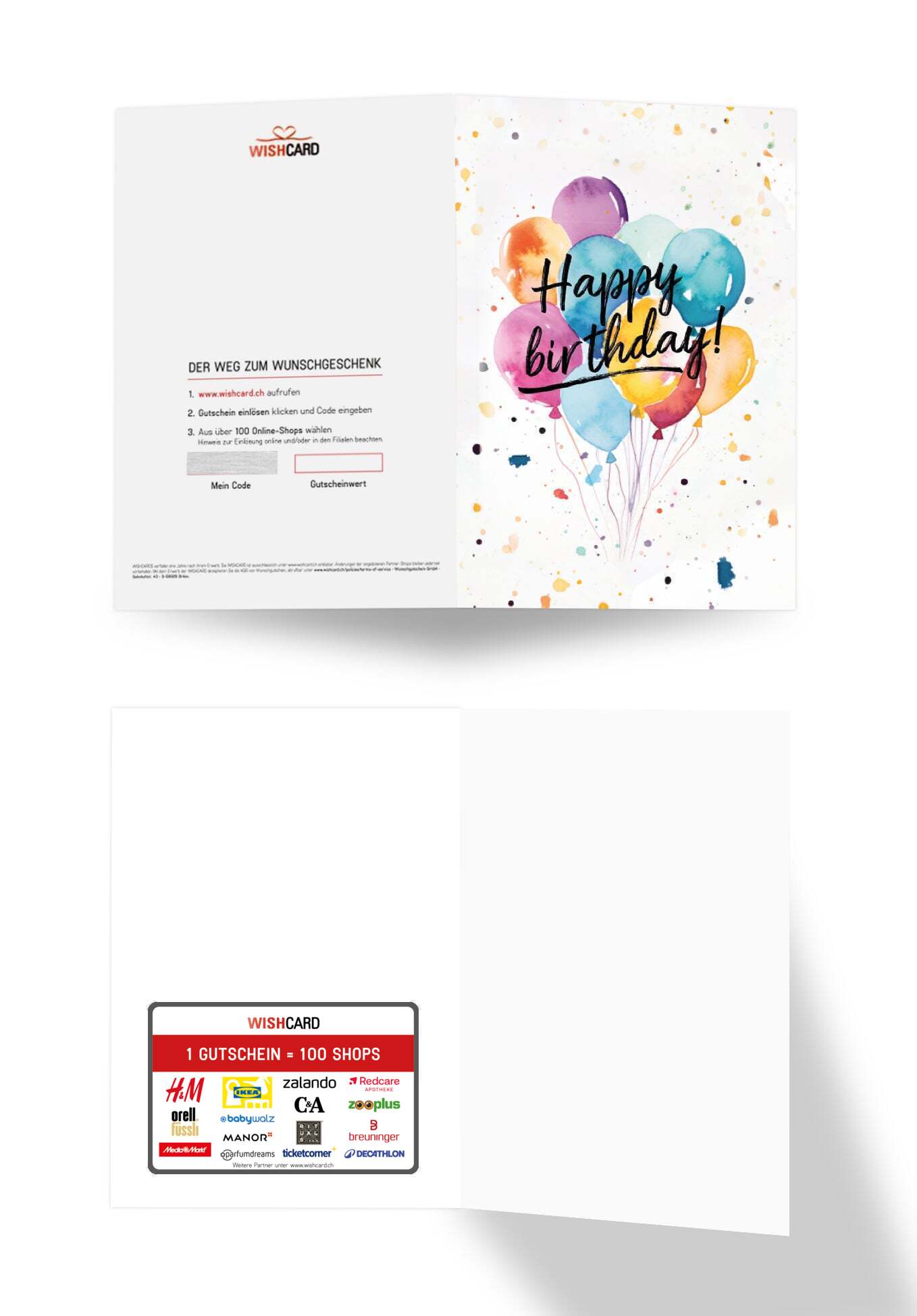Happy Birthday - Ballons Aquarell
