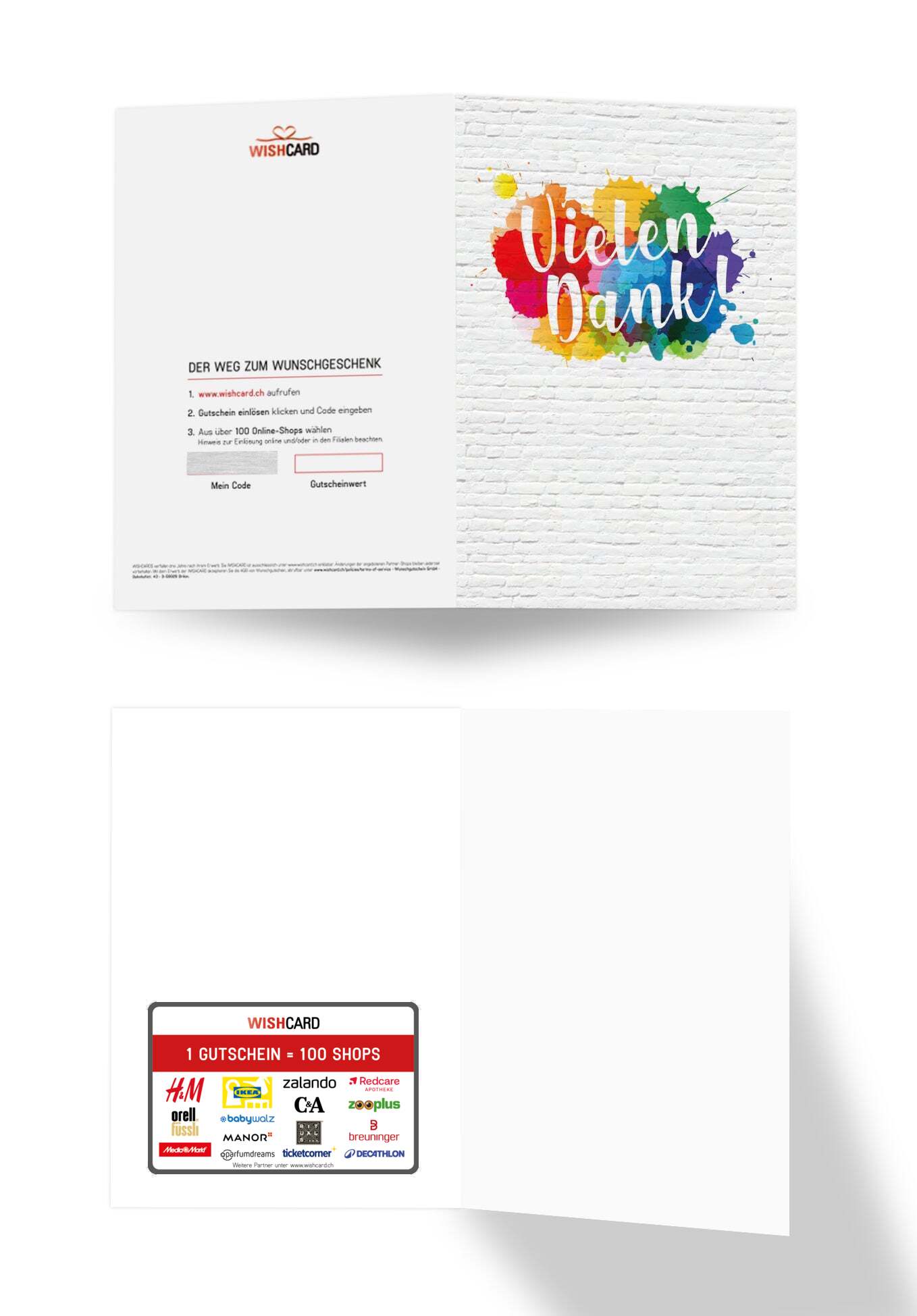 Vielen Dank - Bunte Kleckse (Optional: Mit Logo für zzgl. 1 CHF)