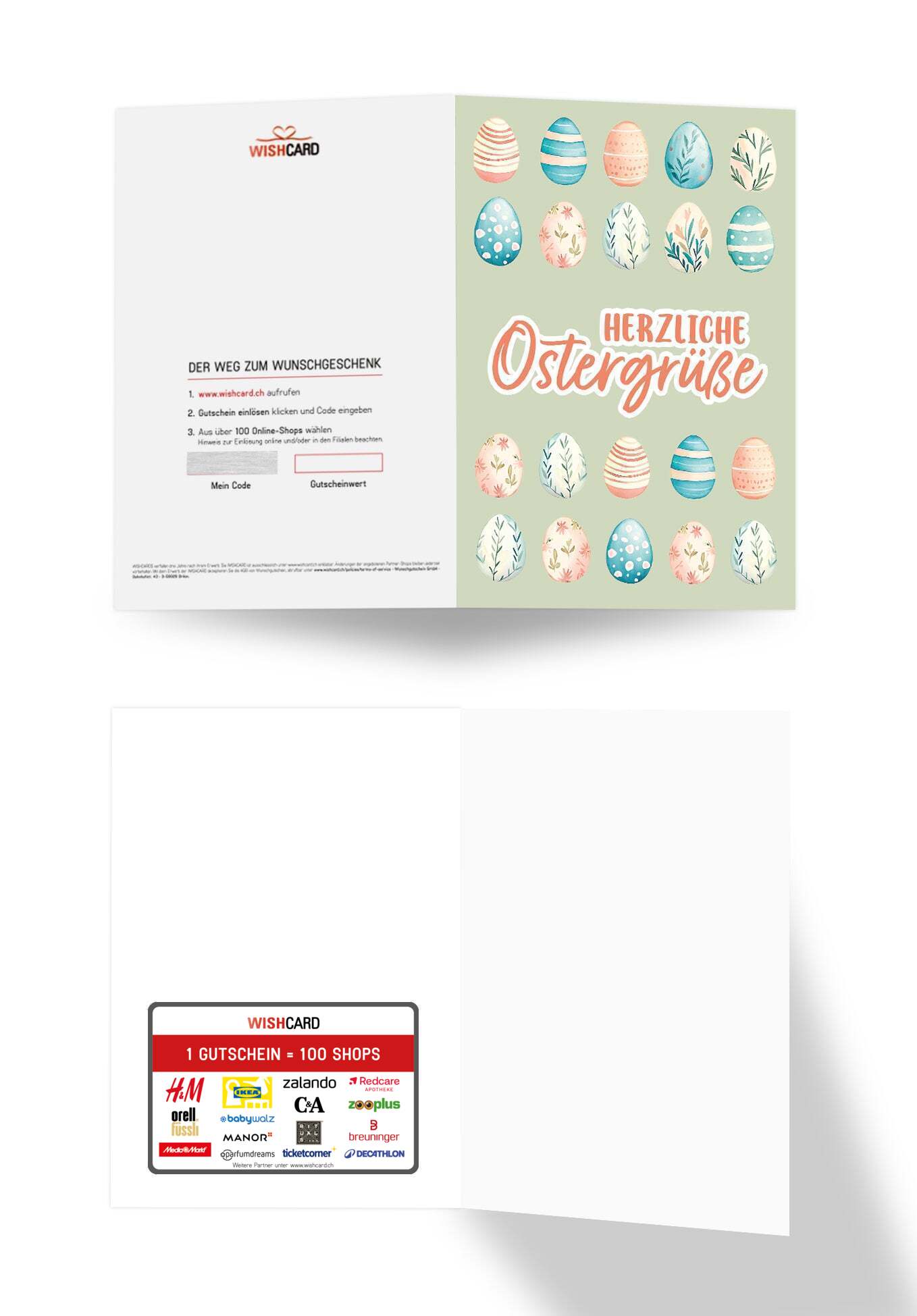 Herzliche Ostergrüße - Eiermuster Grün