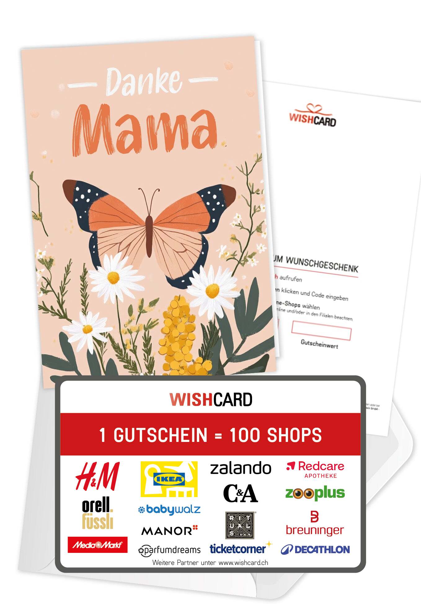 Danke Mama - Schmetterling Orange