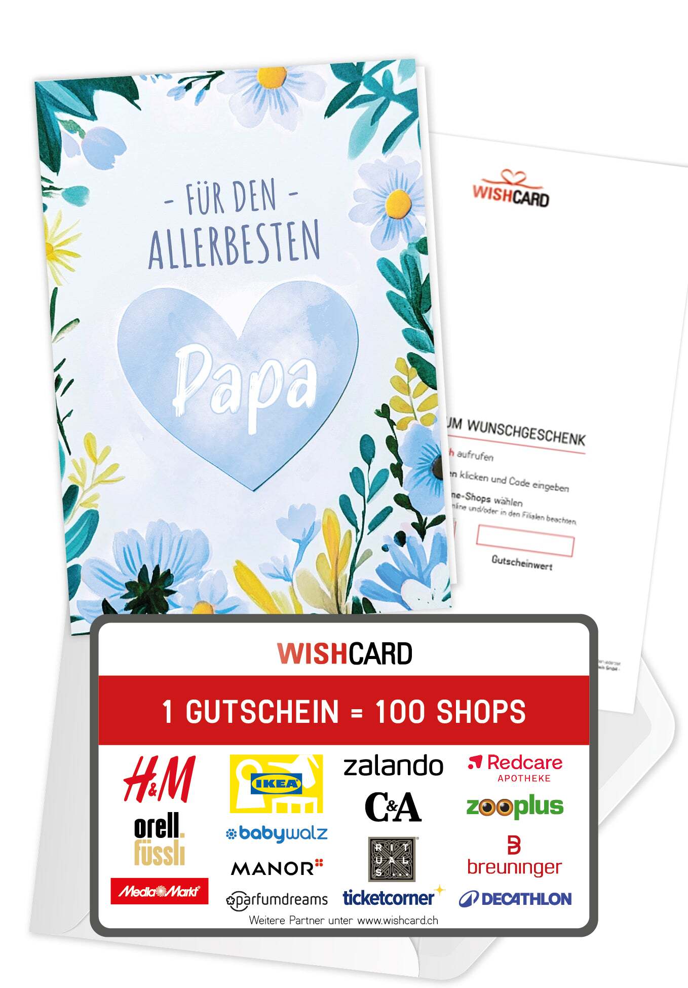Für den allerbesten Papa - Herz Blumen