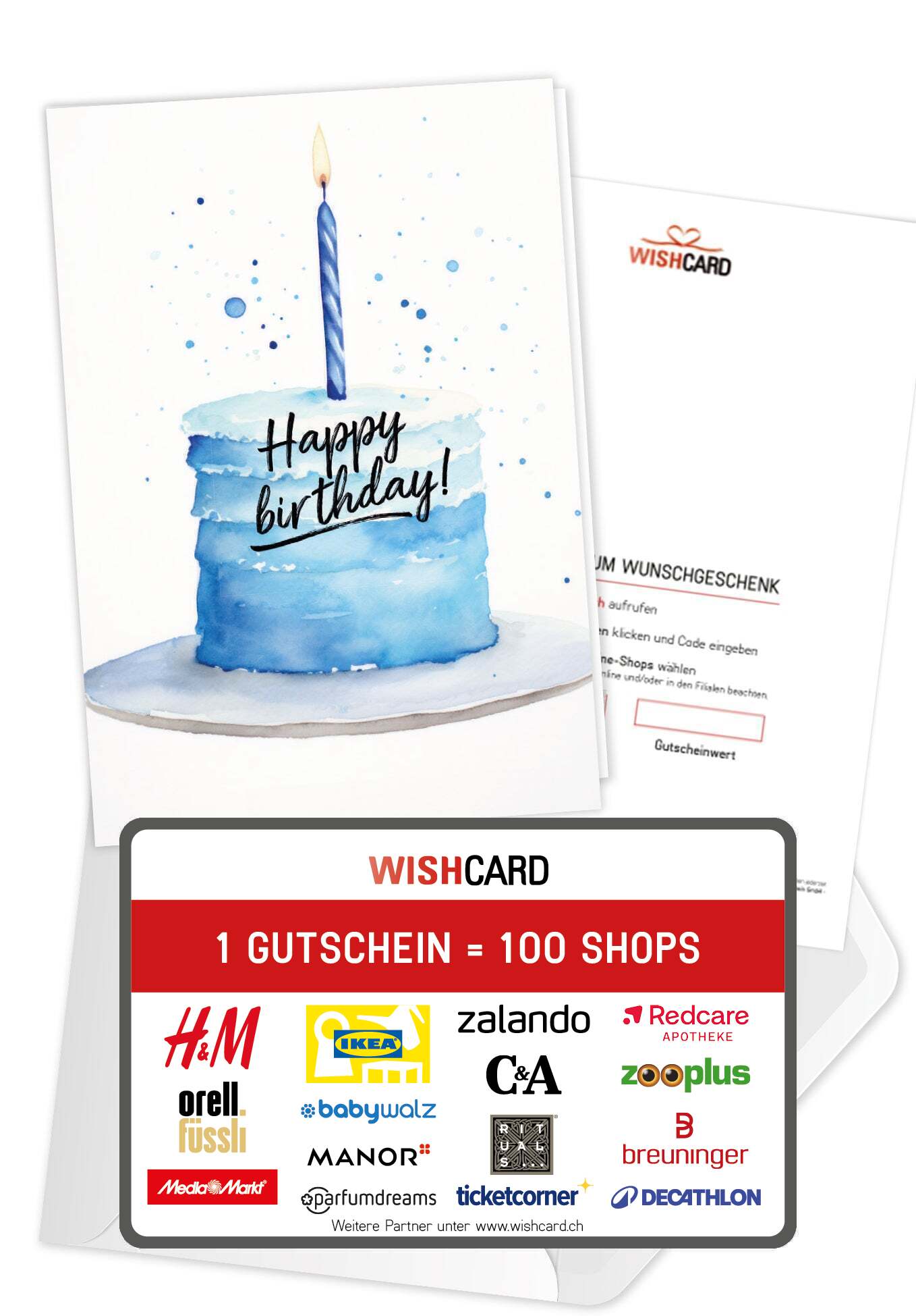 Happy Birthday - Torte Blau