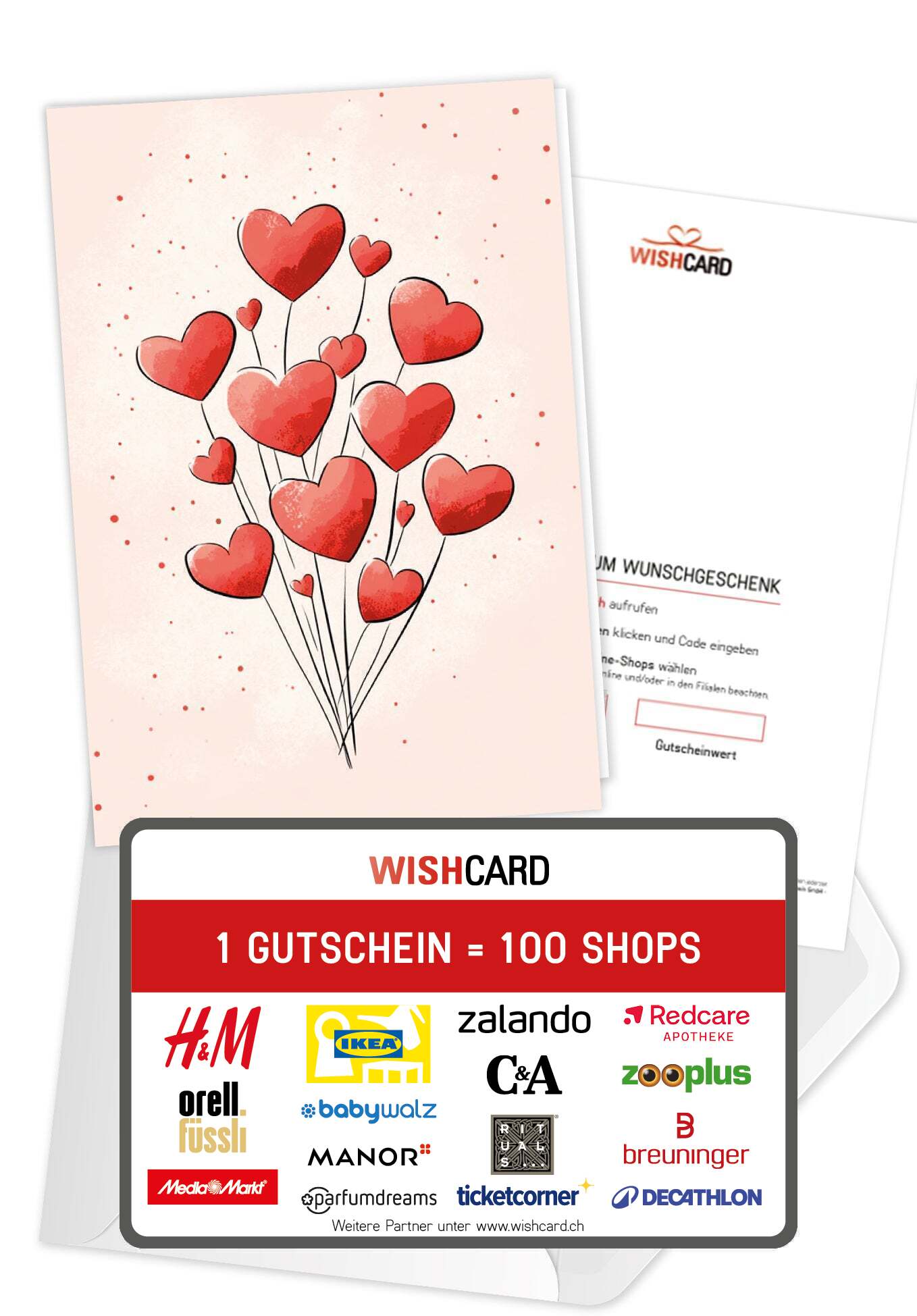 Herzballons Aquarell