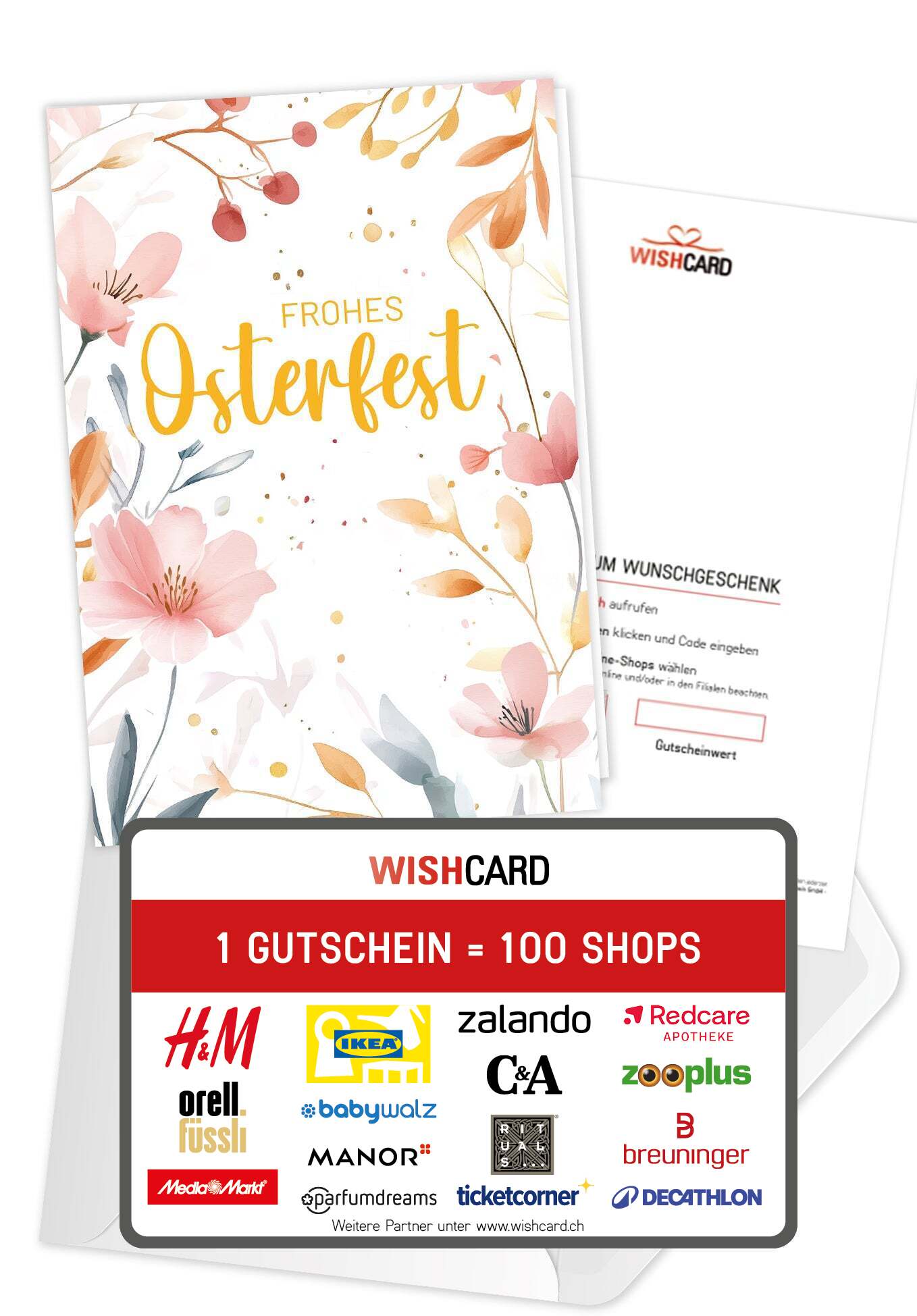 Frohes Osterfest - Aquarellblumen Rosa