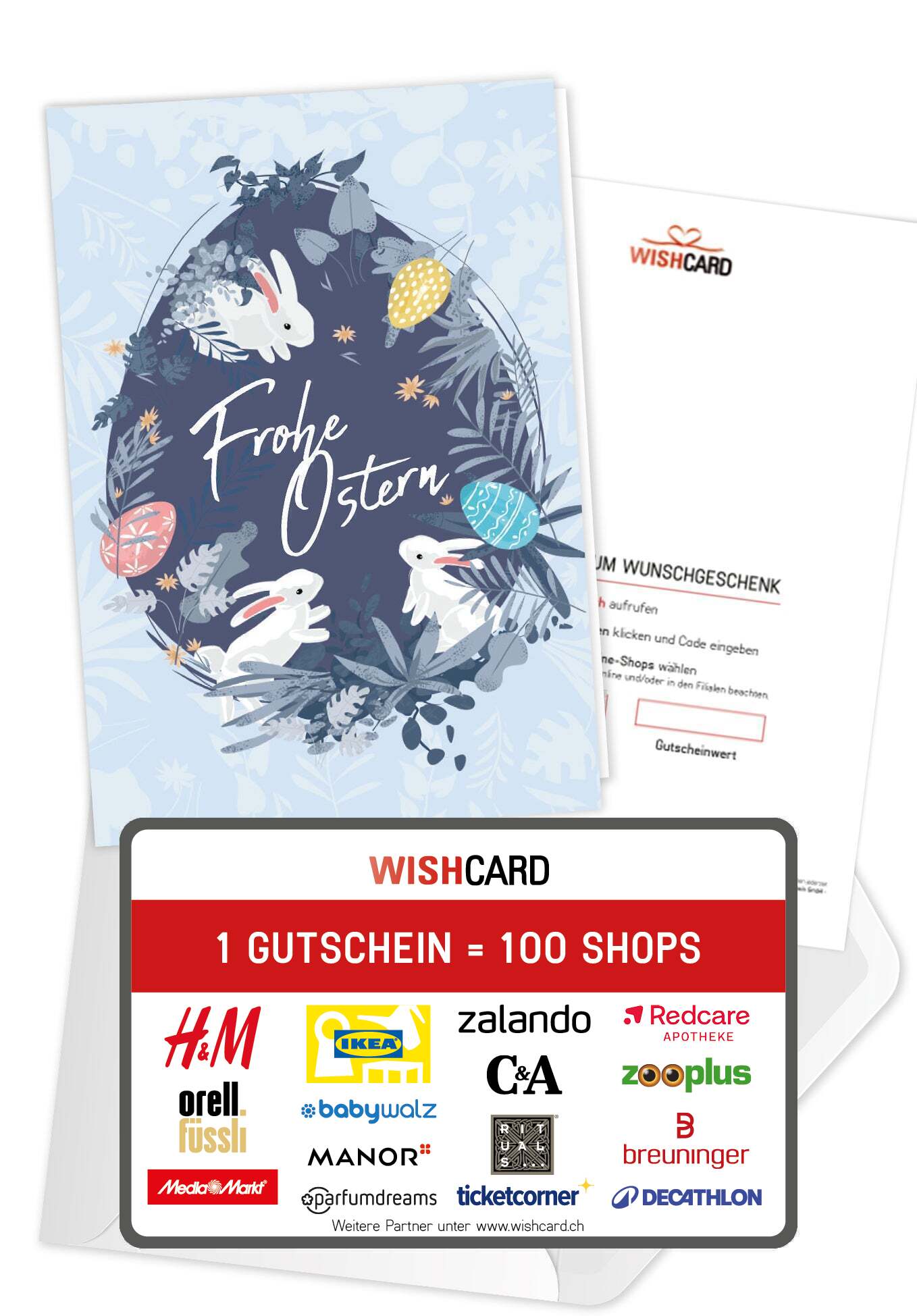 Frohe Ostern - Ei auf Blau