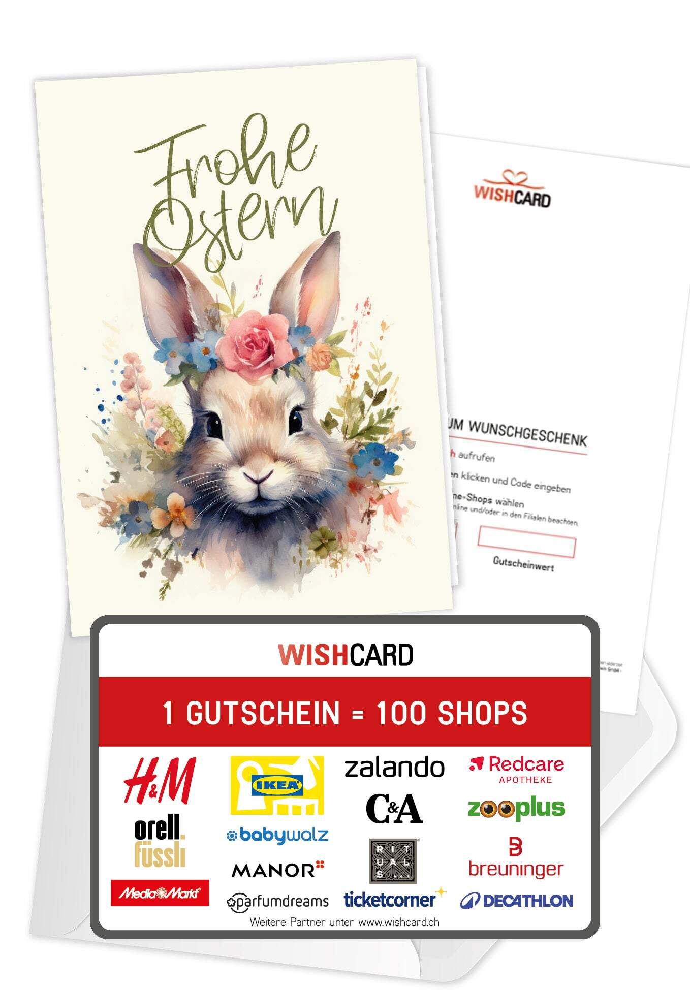 Frohe Ostern - Hase Blumen