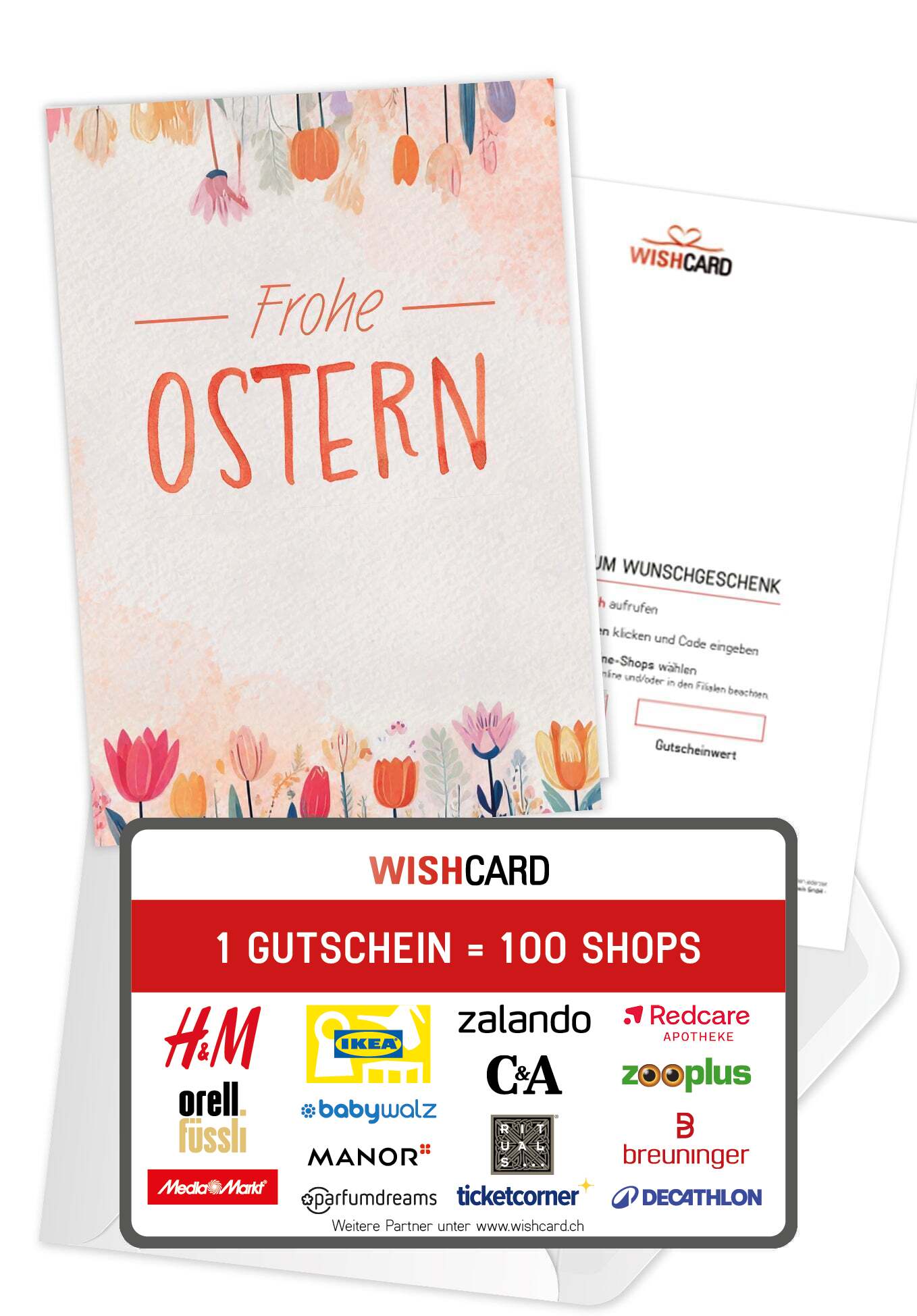 Frohe Ostern - Blumen Aquarell