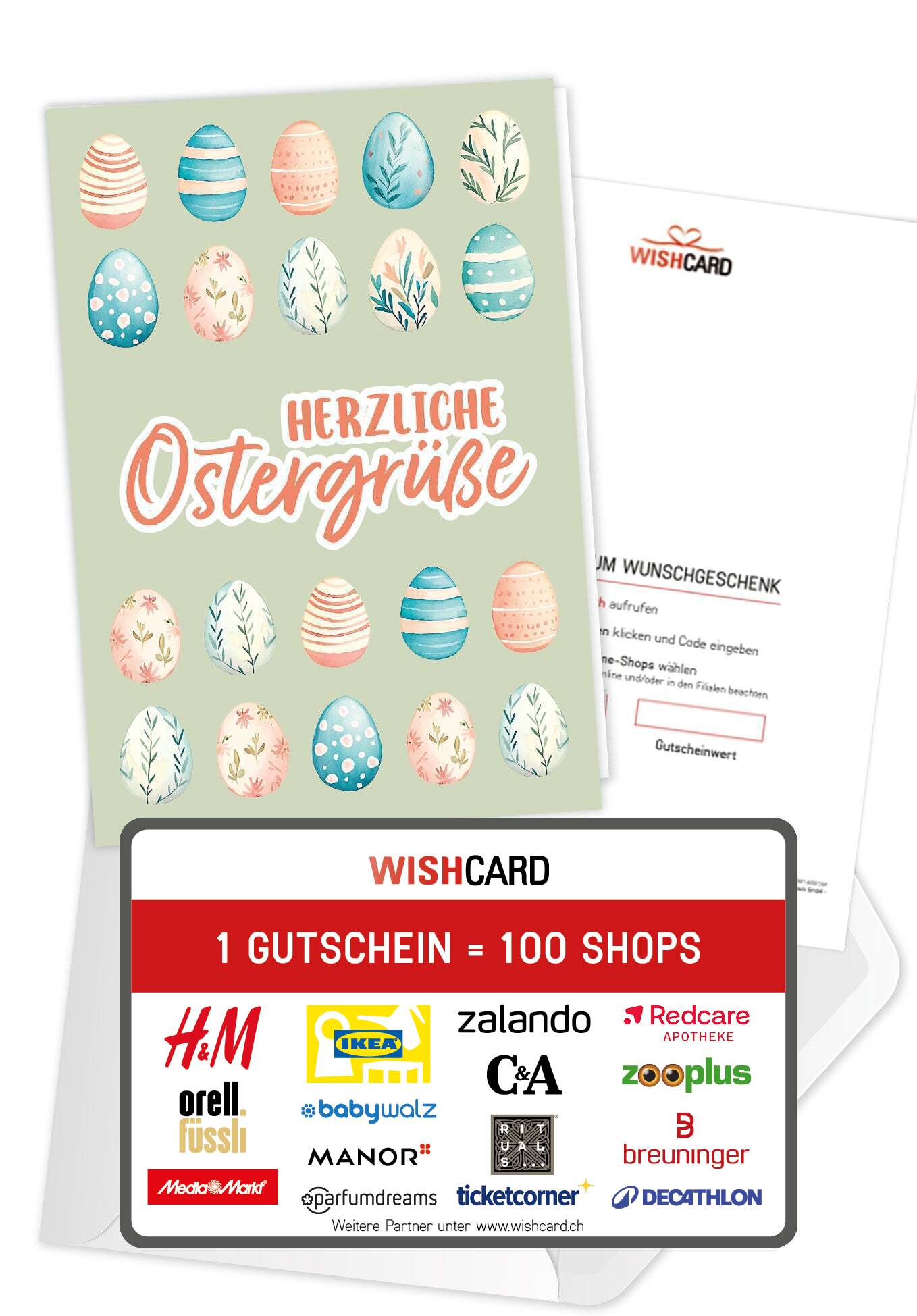 Herzliche Ostergrüße - Eiermuster Grün