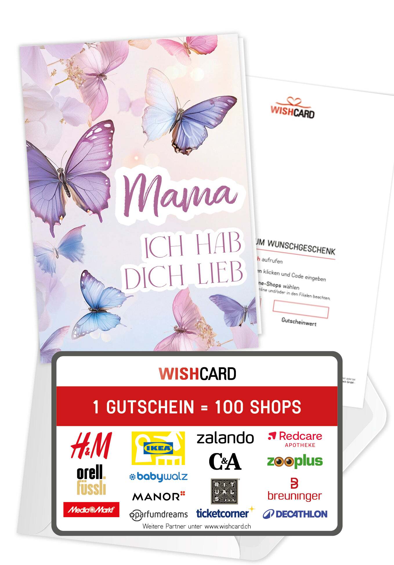 Mama hab dich lieb - Schmetterlinge Lila