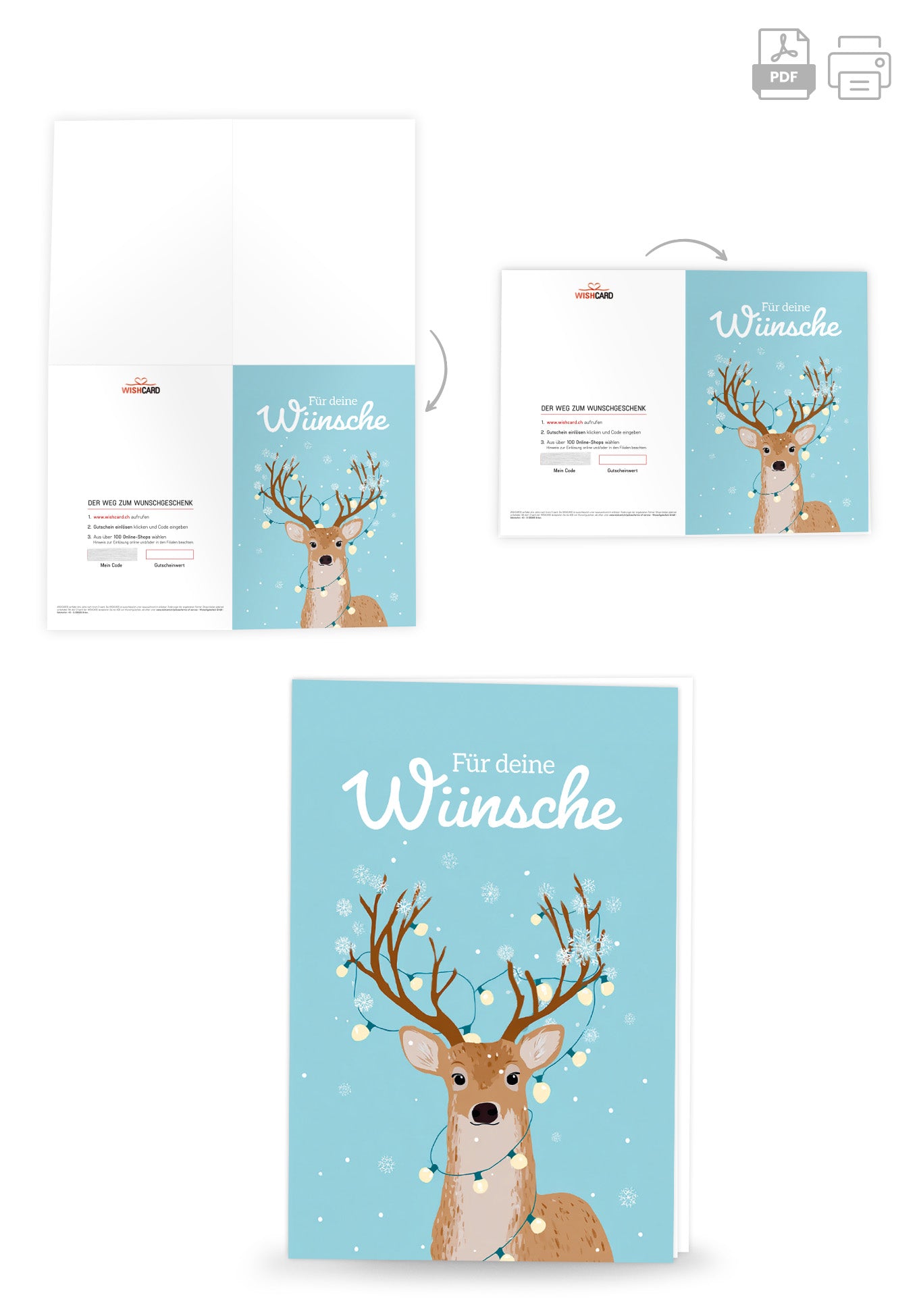 Für deine Wünsche - Rentier Lichterkette