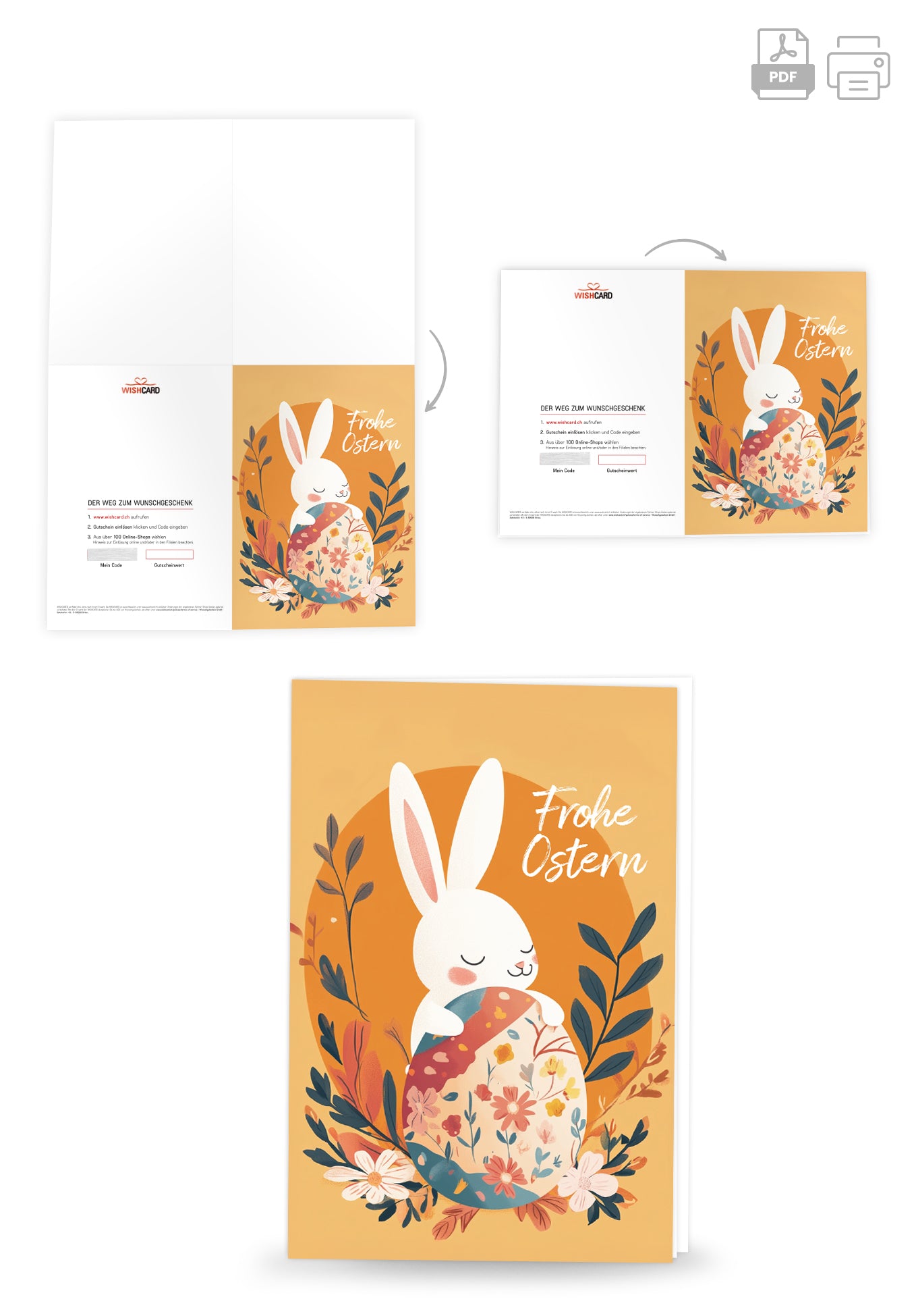 Frohe Ostern - Hase Orange