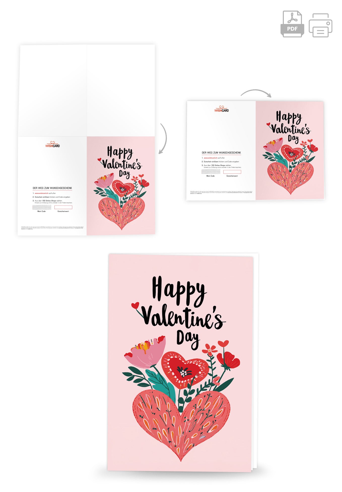 Happy Valentine's Day - Herz und Blumen