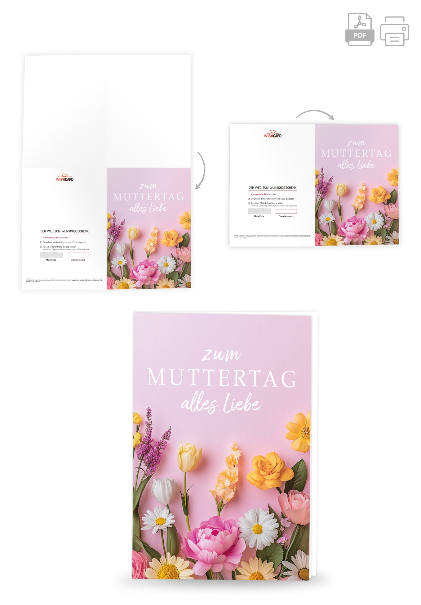 Zum Muttertag alles Liebe - Blumen Rosa