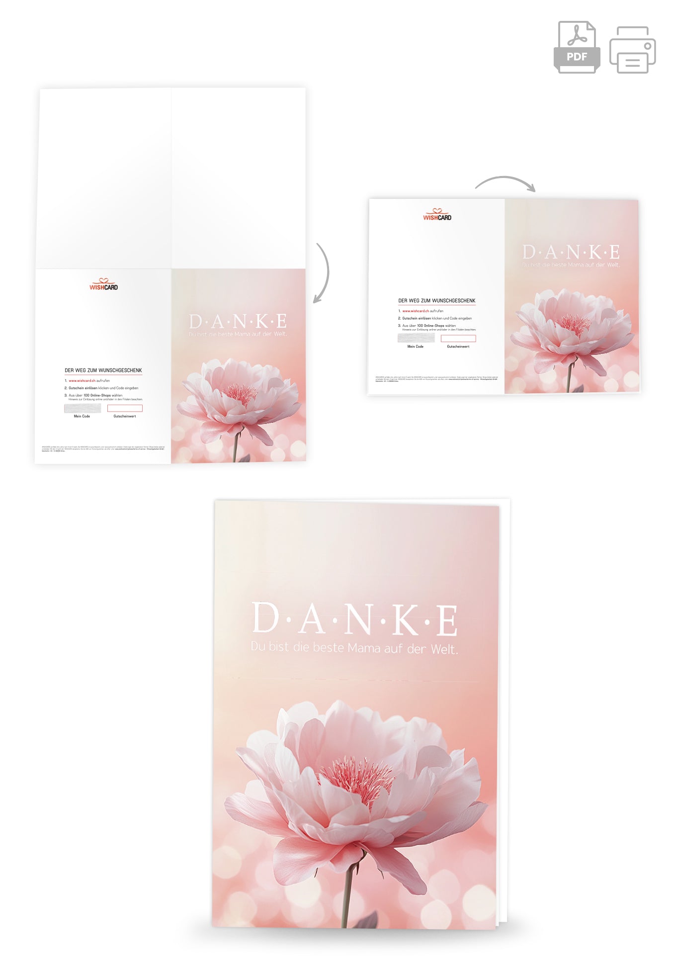 Danke Mama - Blume Rosa