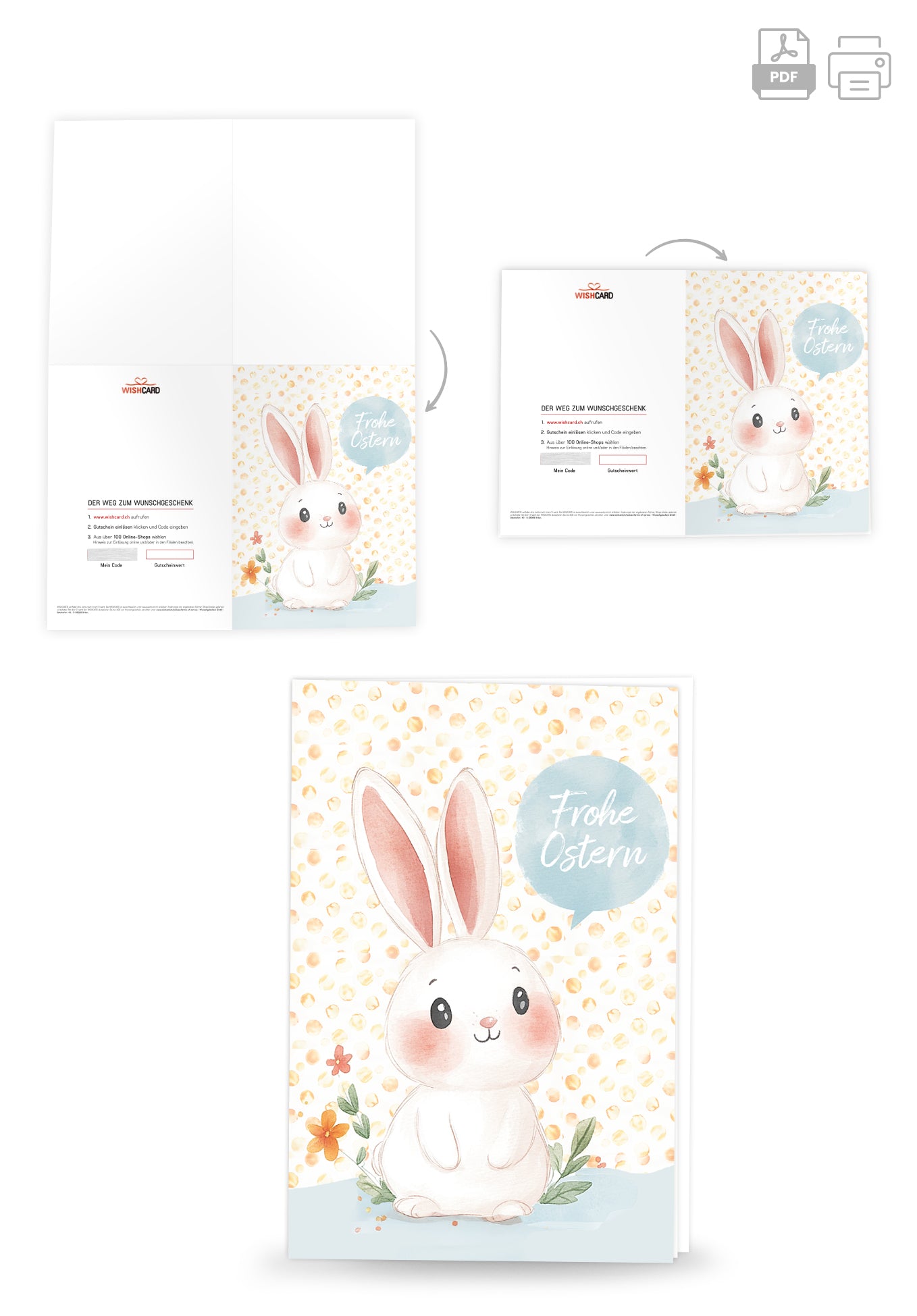 Frohe Ostern - Hase Sprechblase