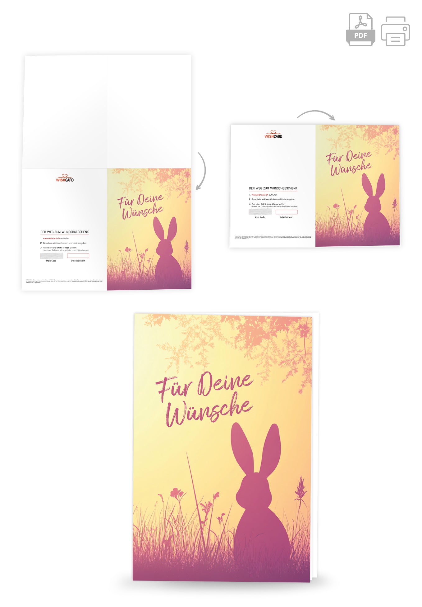 Für Deine Wünsche - Hase Silhouette