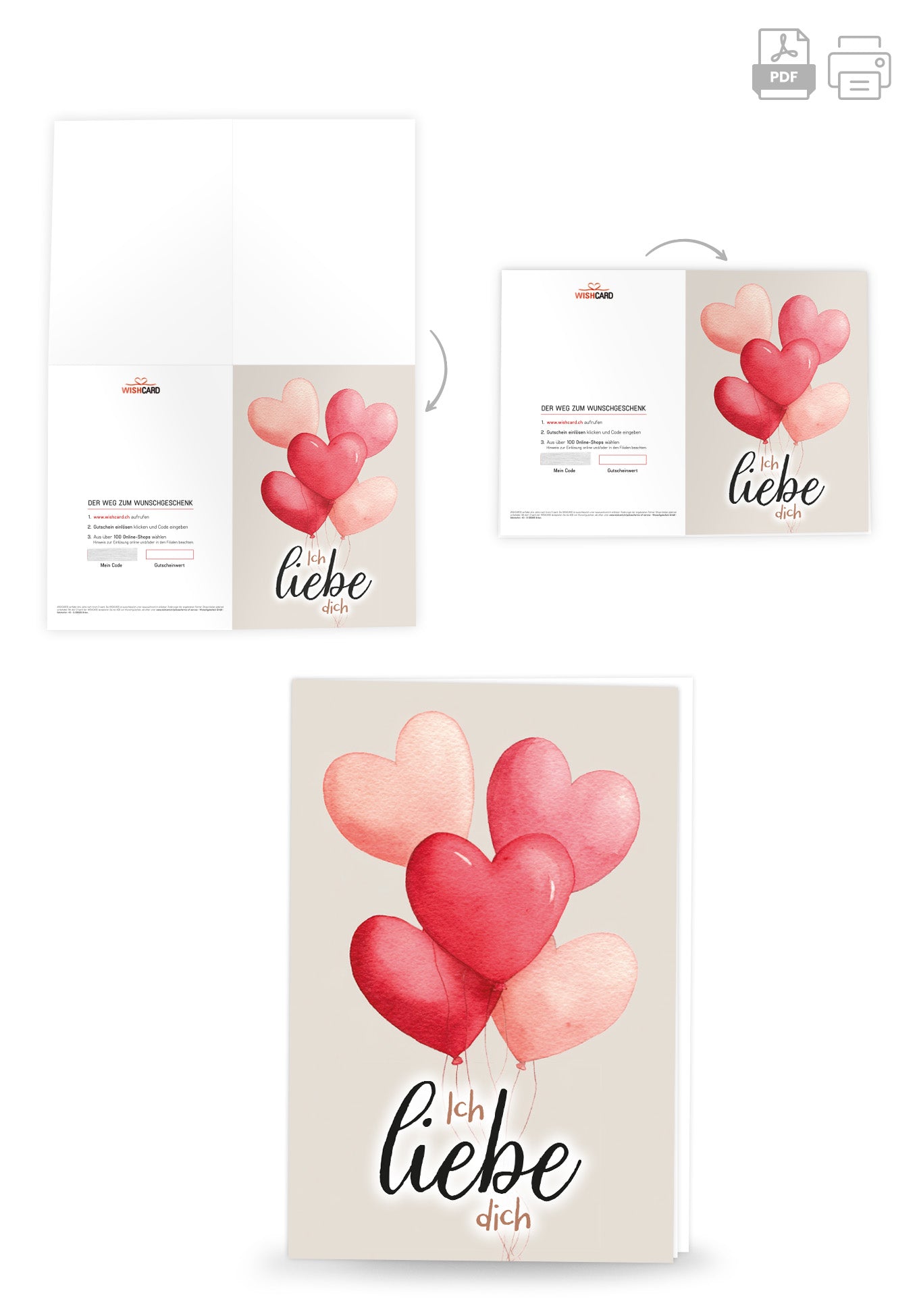 Ich liebe dich - Herzballons