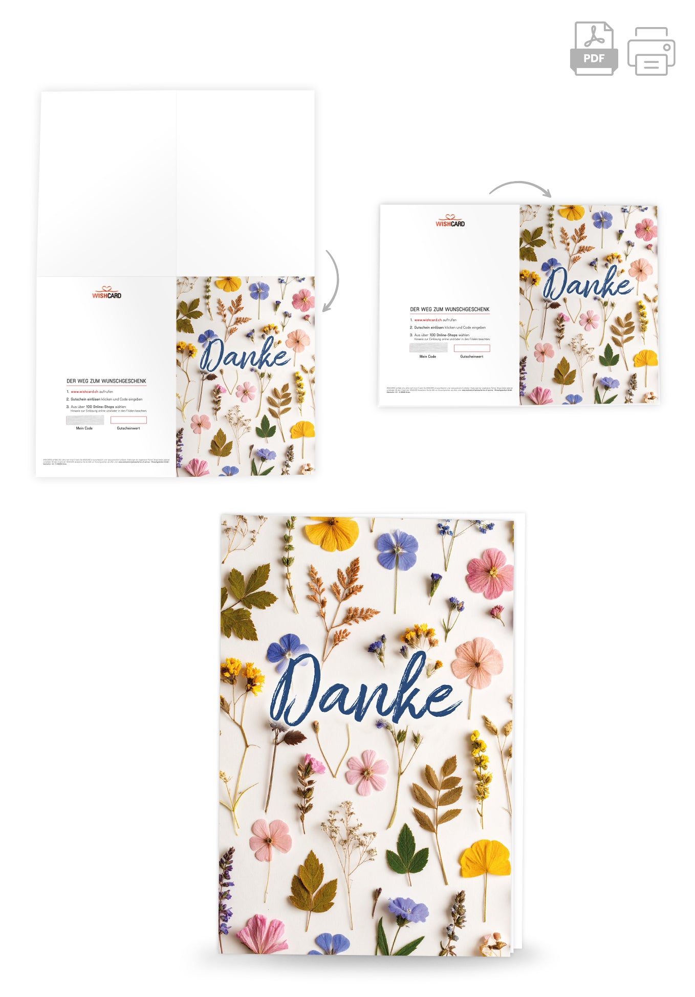 Danke - Trockenblumen Bunt