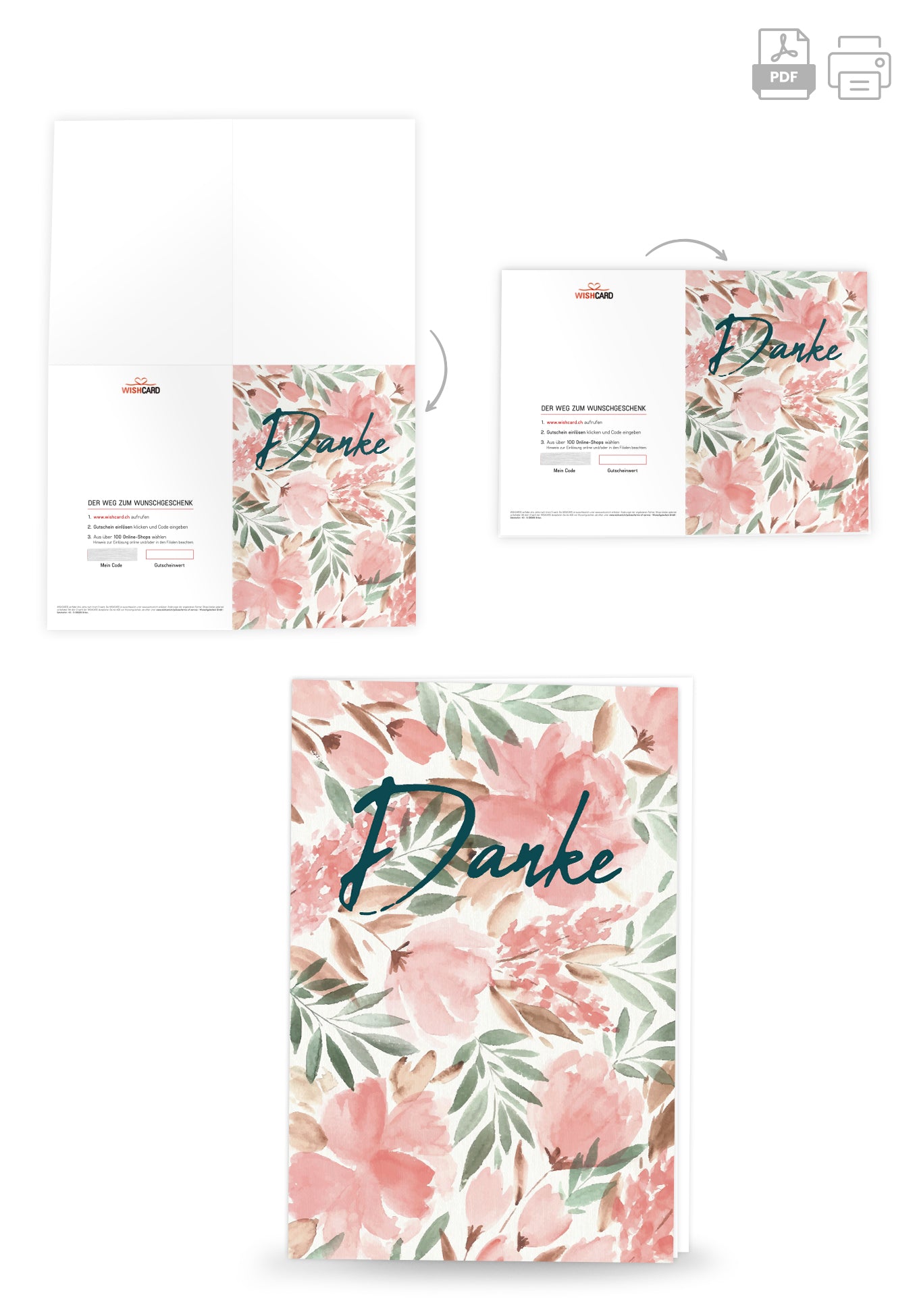 Danke - Aquarell Blume