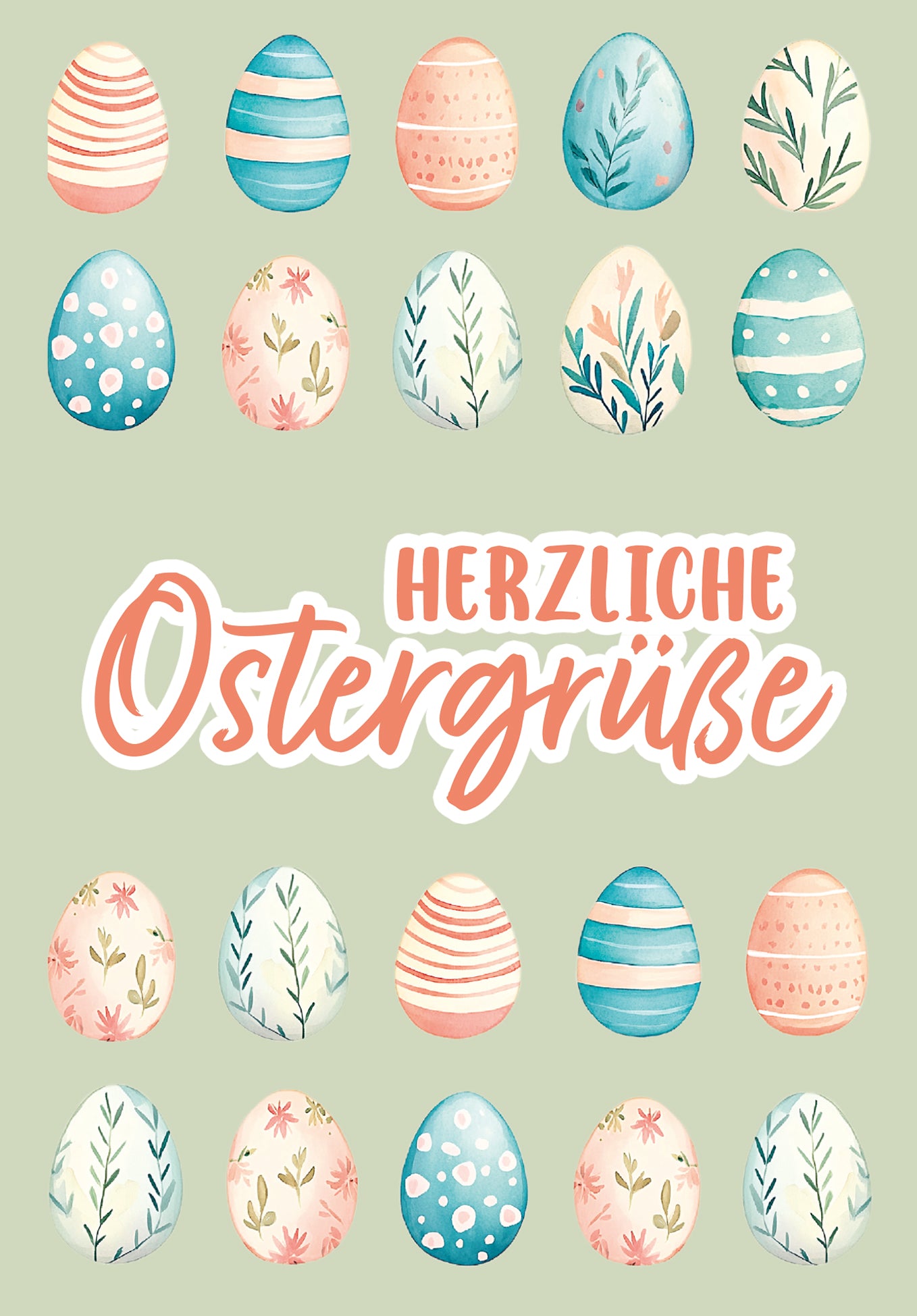 Herzliche Ostergrüße - Eiermuster Grün