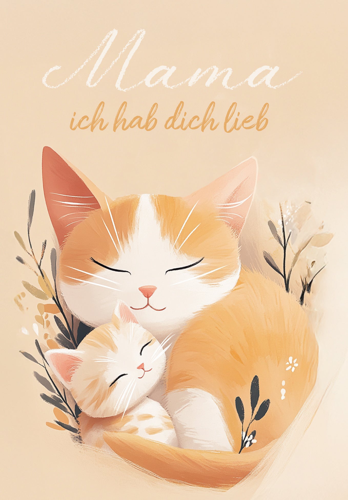 Mama hab dich lieb - Katzen Orange