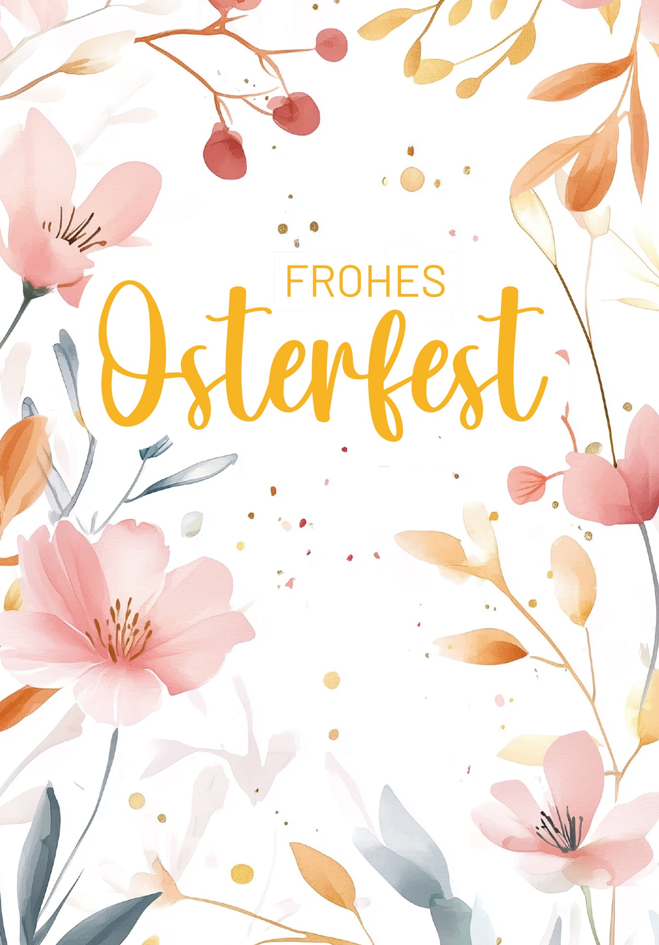 Frohes Osterfest - Aquarellblumen Rosa