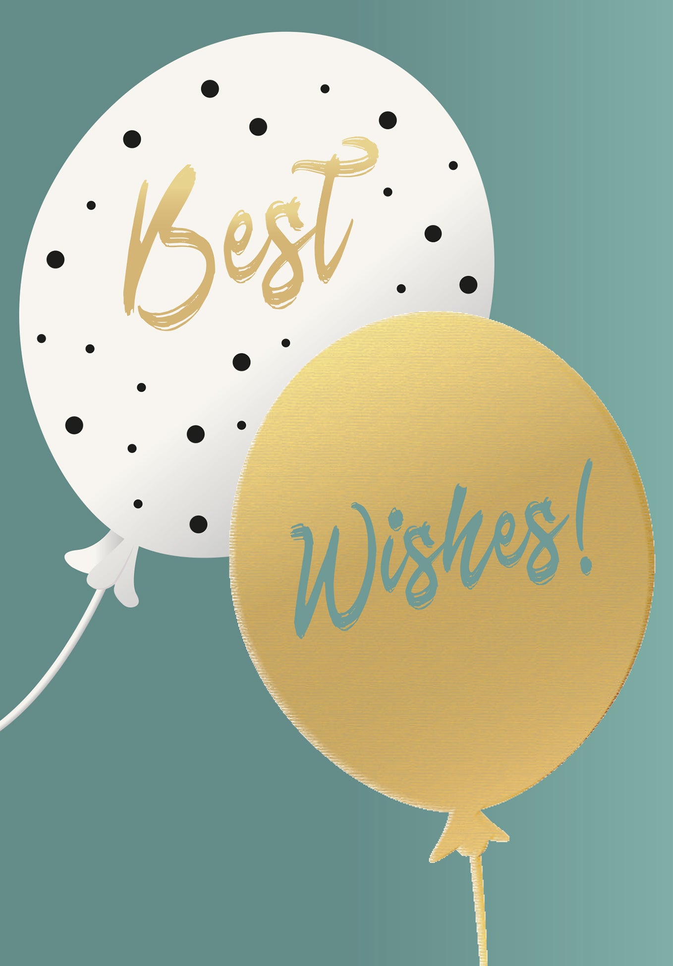 Best Wishes - Balloons Gold