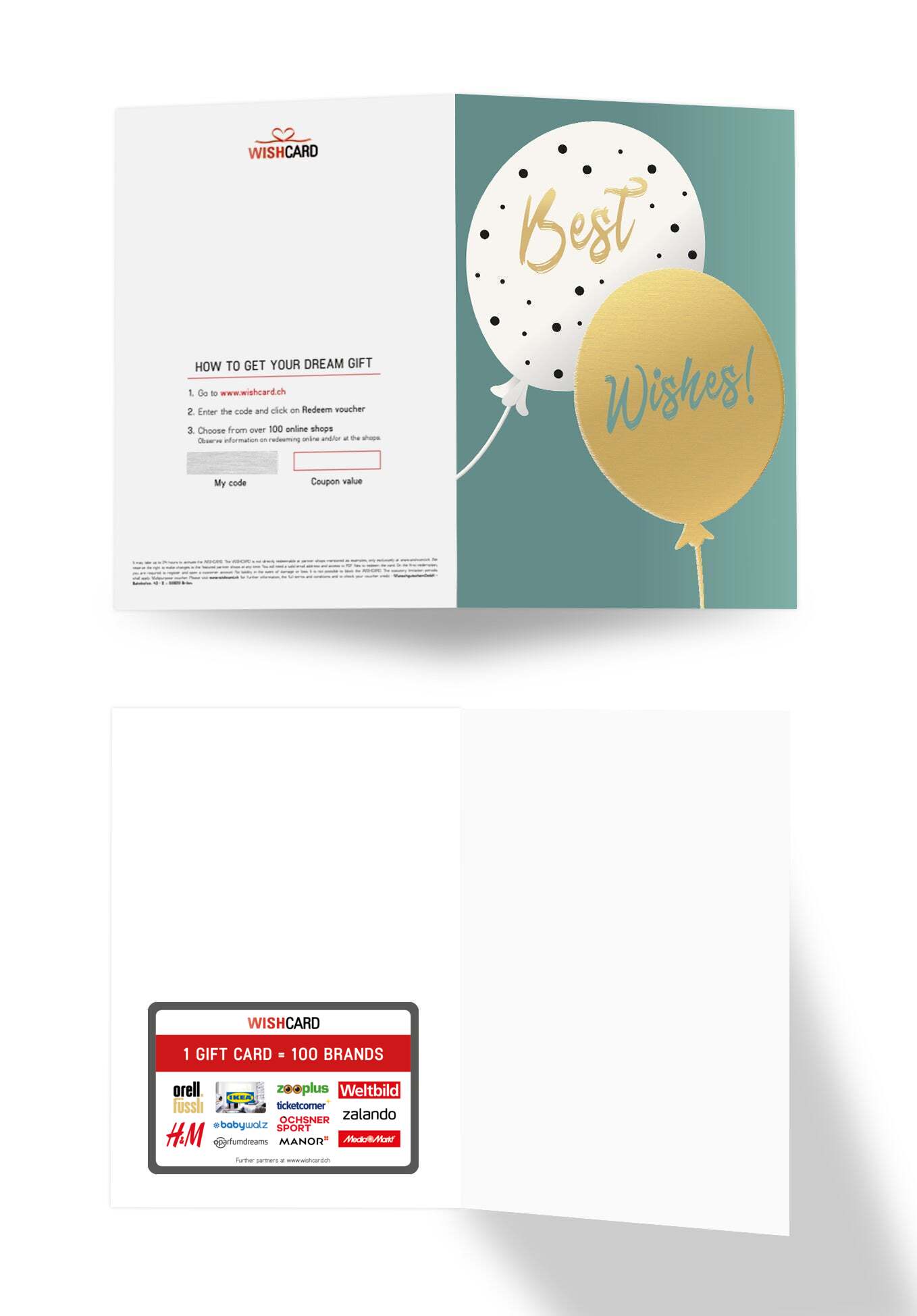 Best Wishes - Balloons Gold