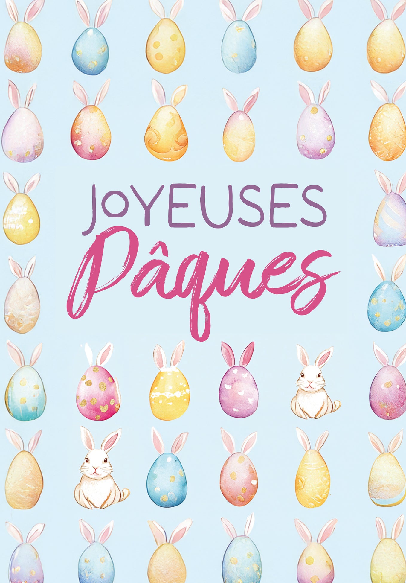 Joyeuses Pâques - Motif oeufs de lapin
