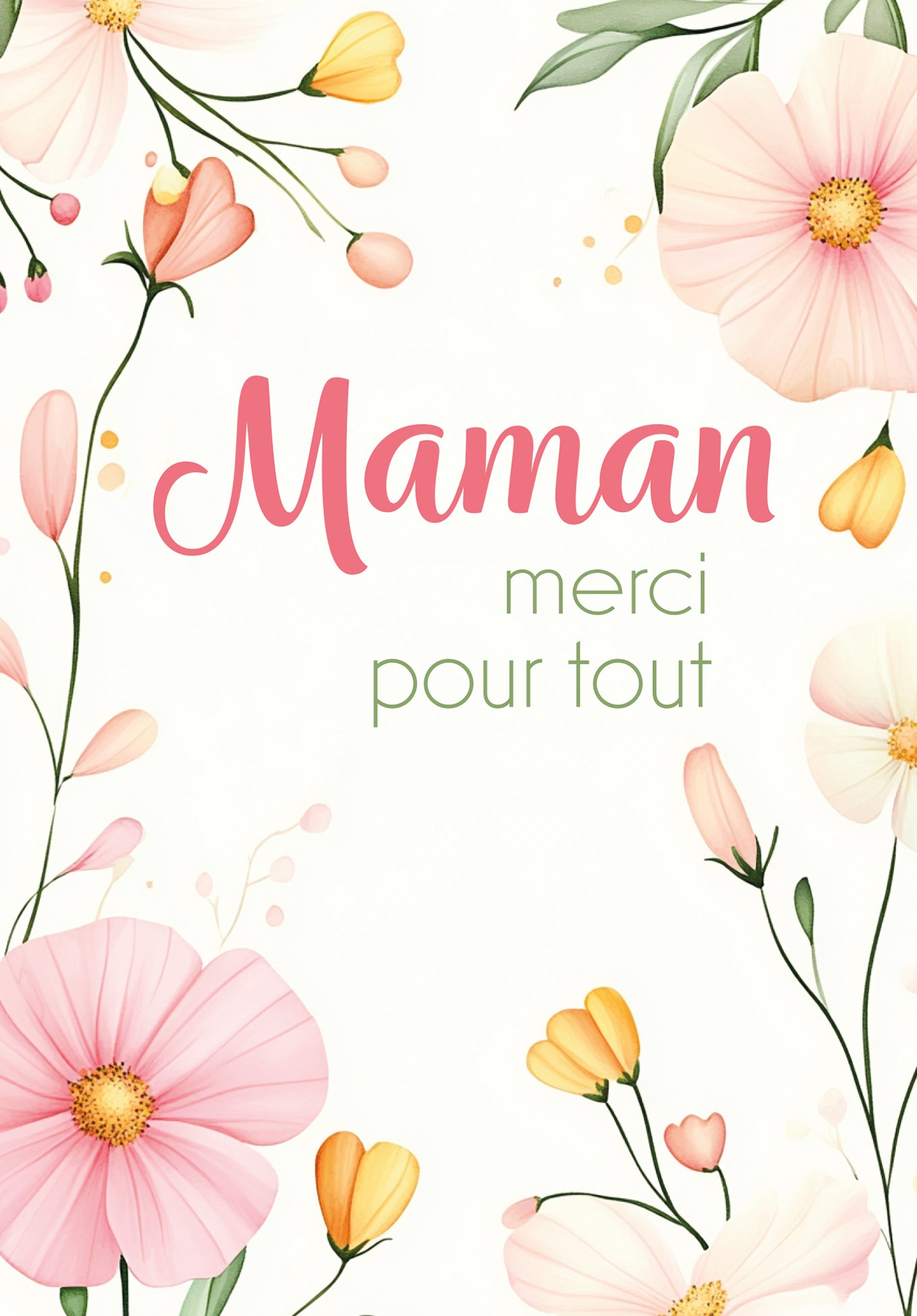 Maman merci pour tout - Cadre à fleurs