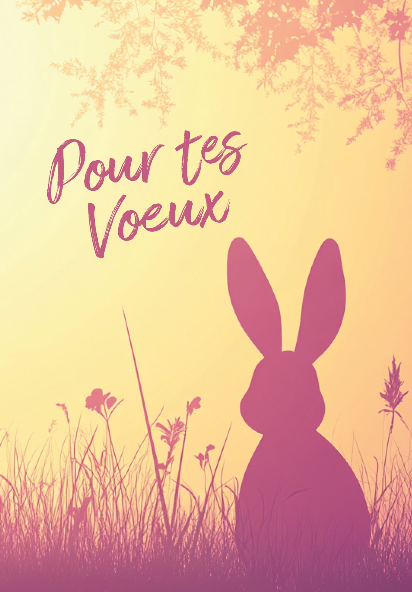 Pour tes voeux - Silhouette de lapin