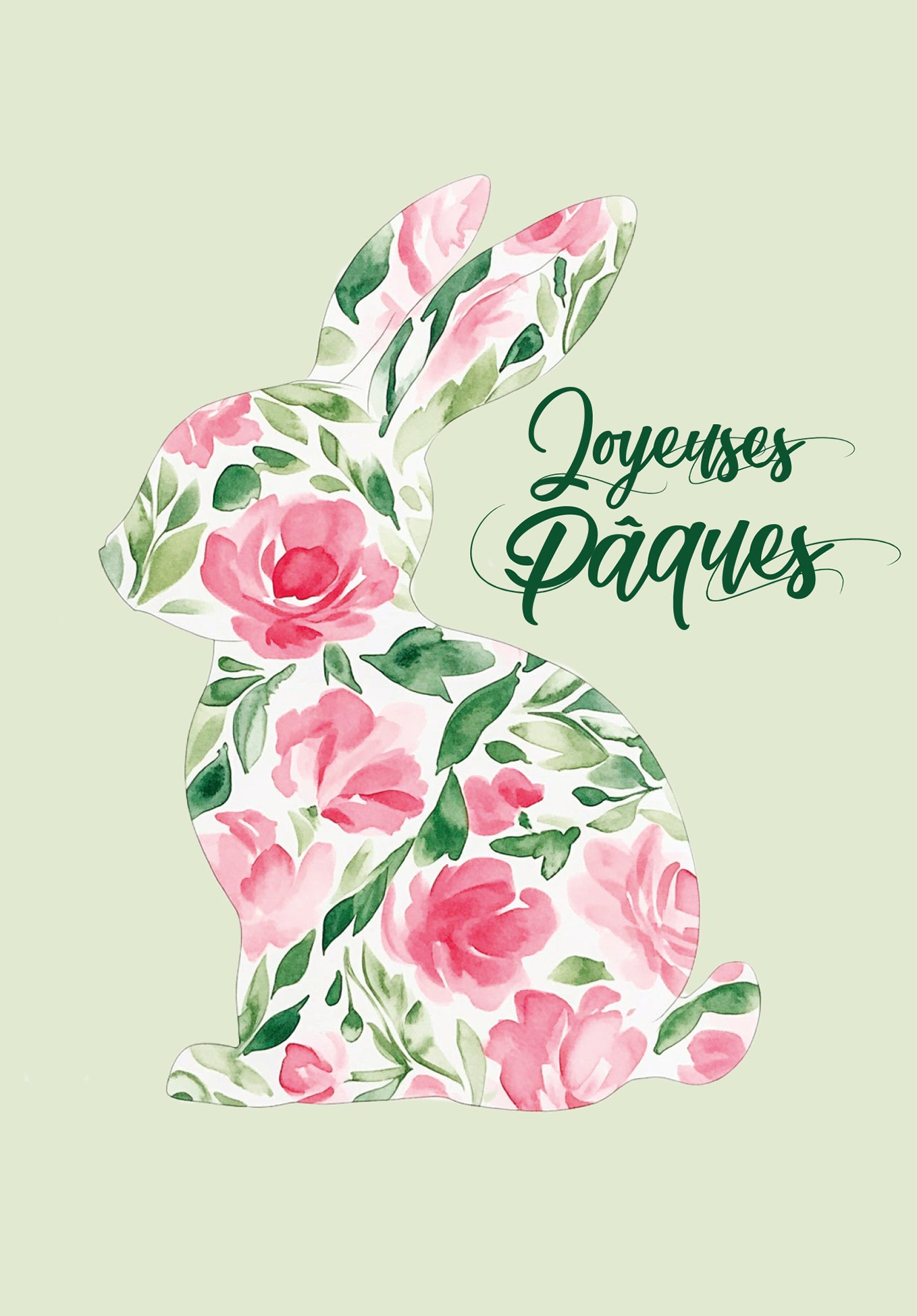 Joyeuses Pâques - Lapin fleur
