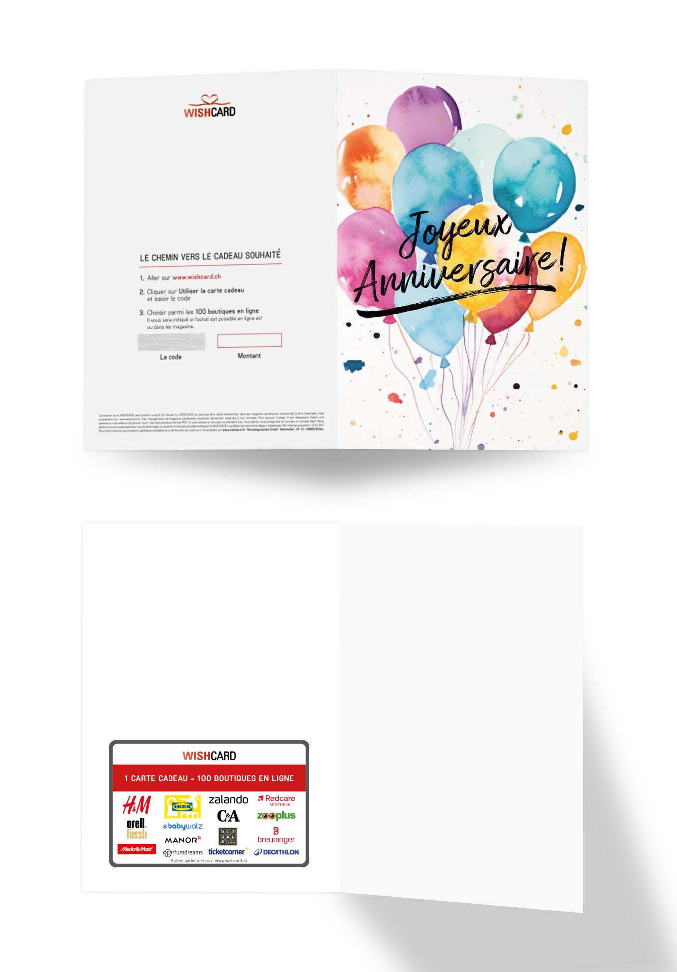 Joyeux anniversaire - Ballons Aquarelle
