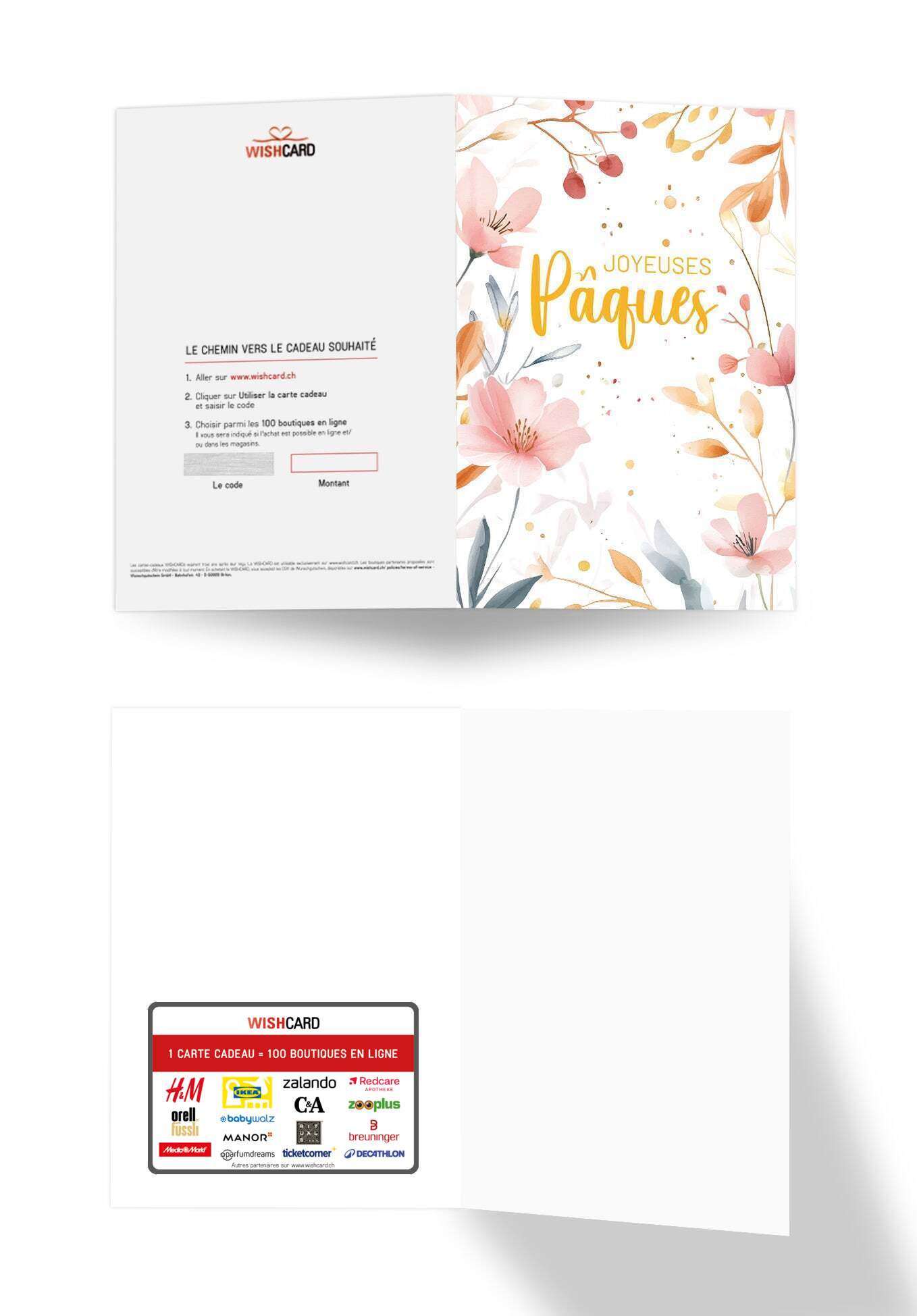 Joyeuses Pâques - Fleurs aquarelles roses