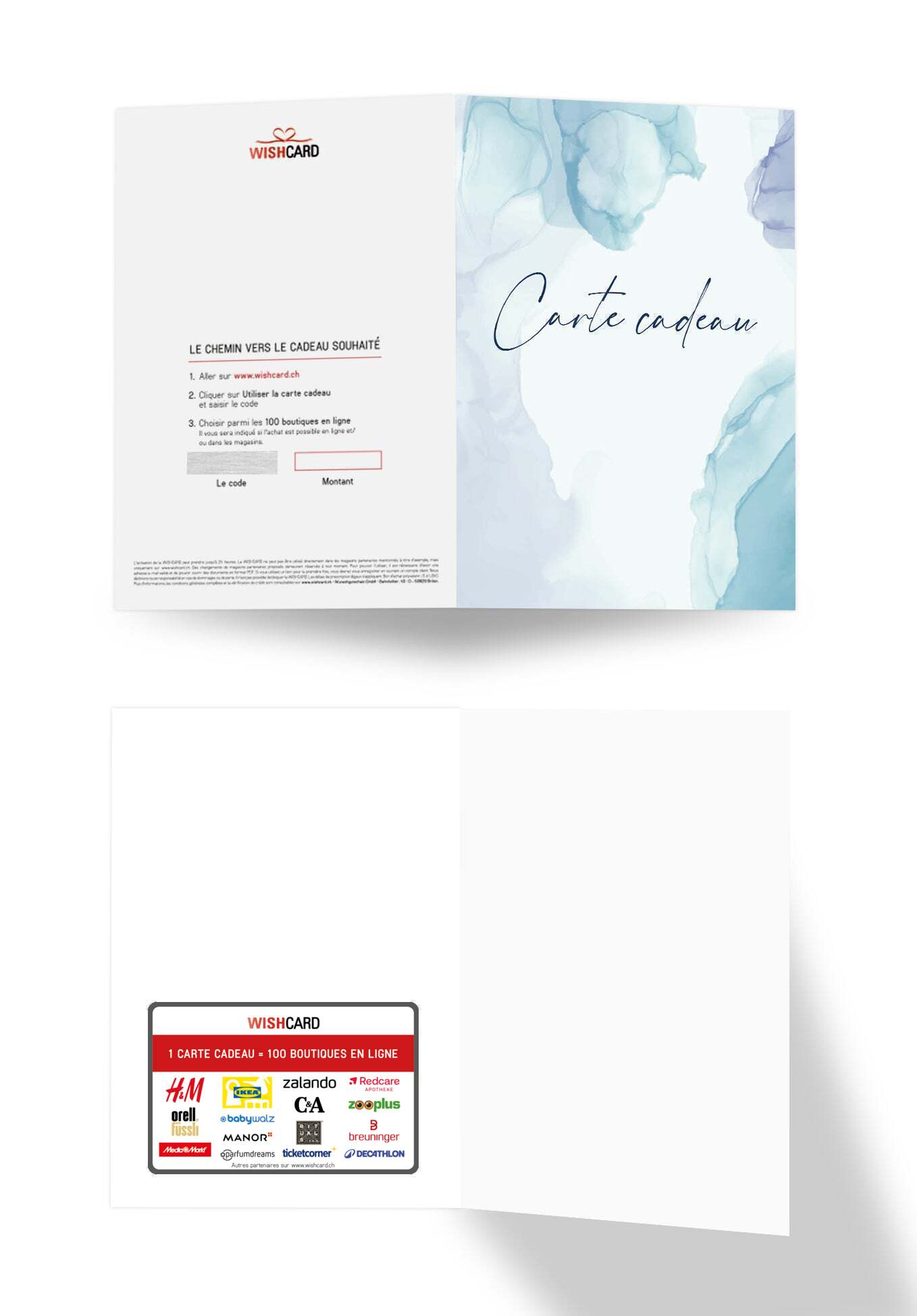 Carte Cadeau - Aquarelle Bleu