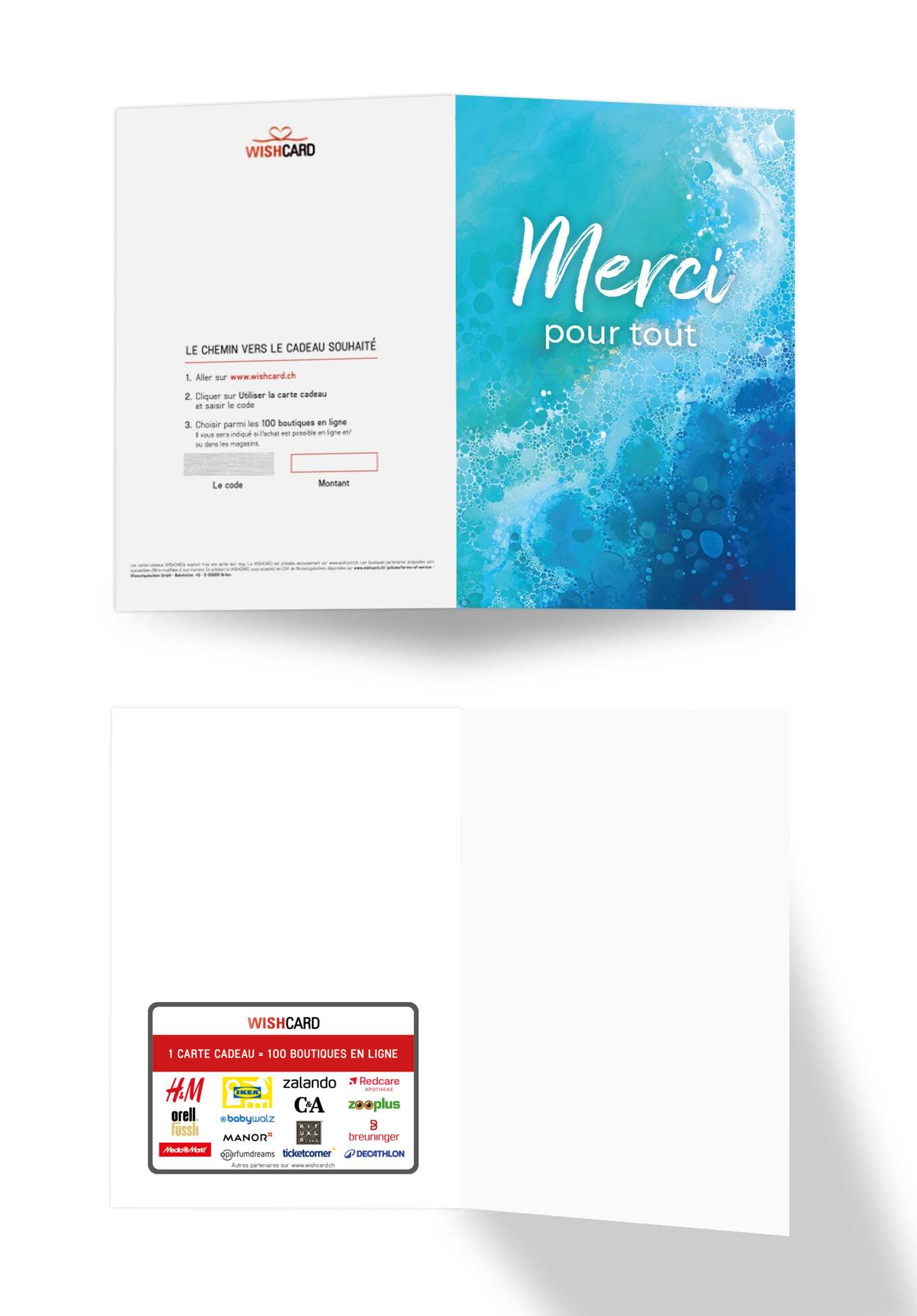 Merci pour tout - Vagues bleues (Gutscheinwert)