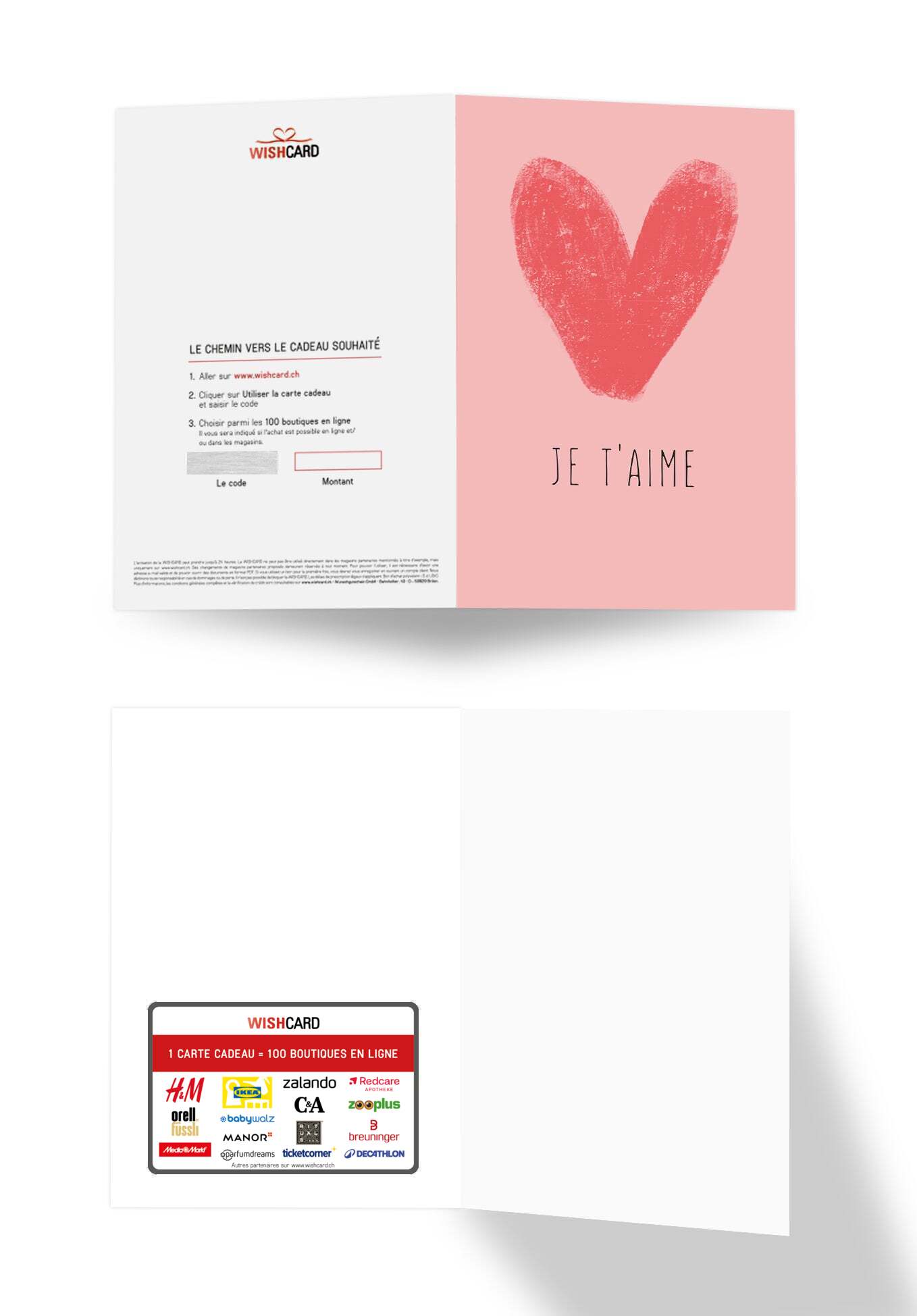 Je t'aime - Coeur rose