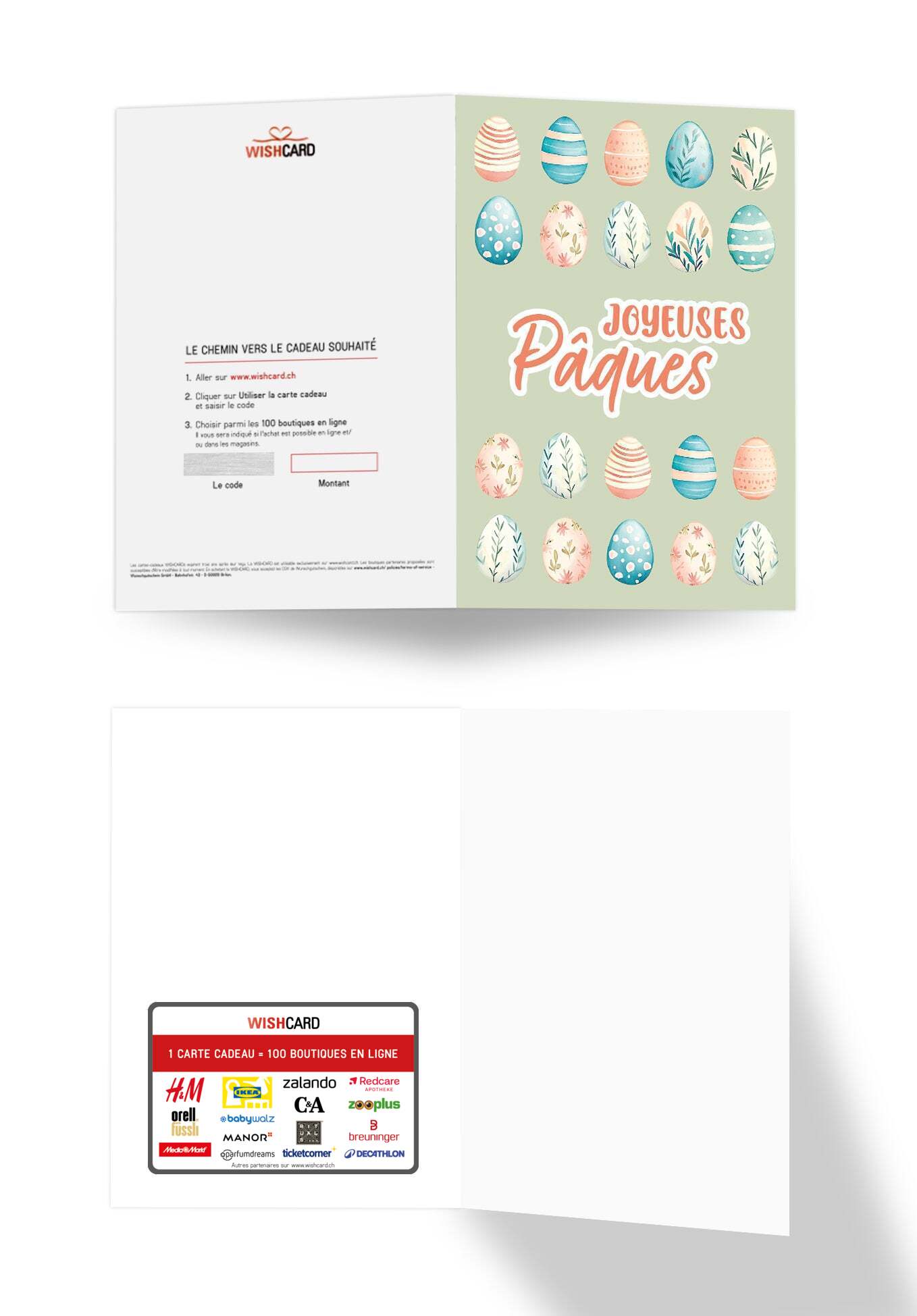 Joyeuses Pâques - Motif oeufs Vert