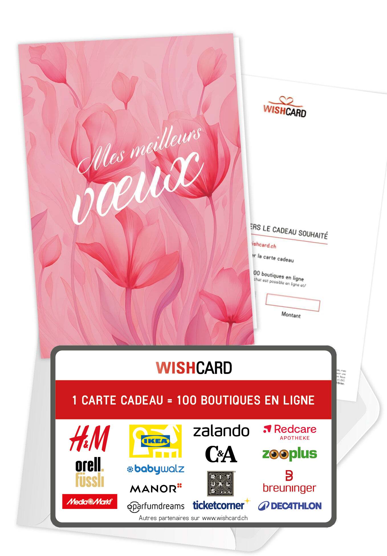 Mes meilleurs vœux - Fleurs roses