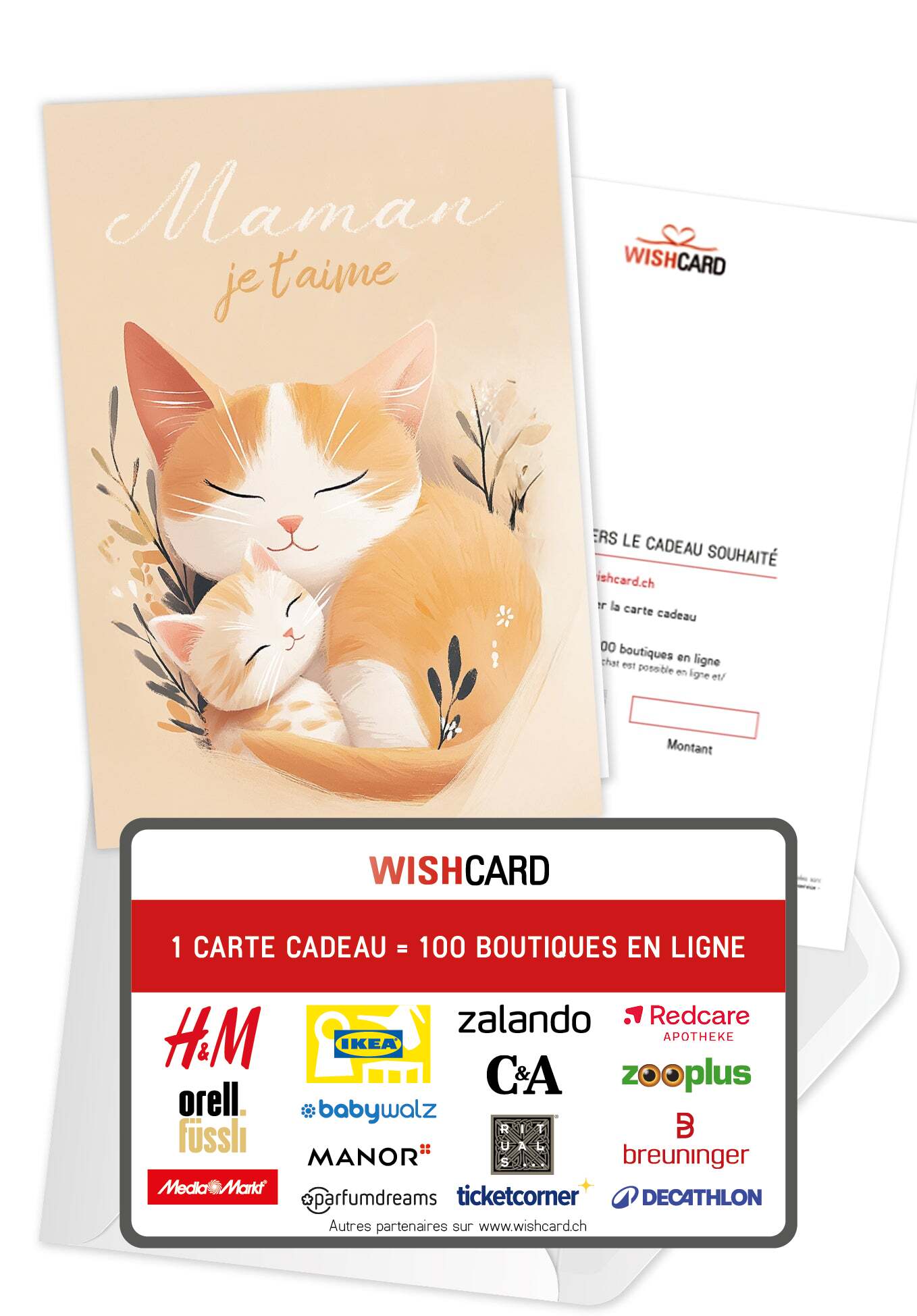 Maman je t'aime - Chat orange