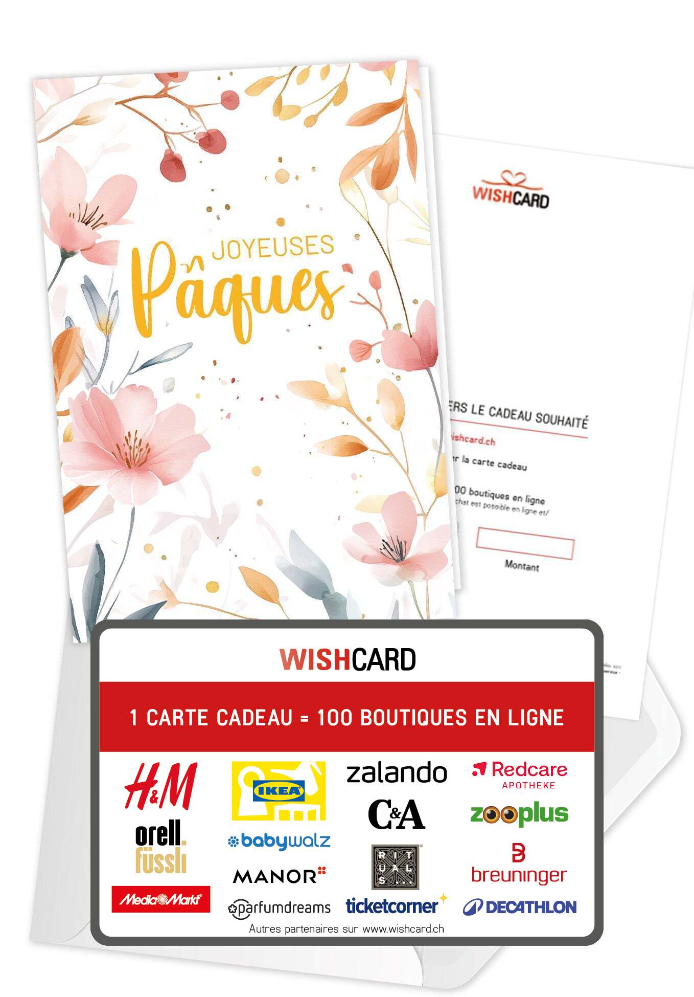 Joyeuses Pâques - Fleurs aquarelles roses